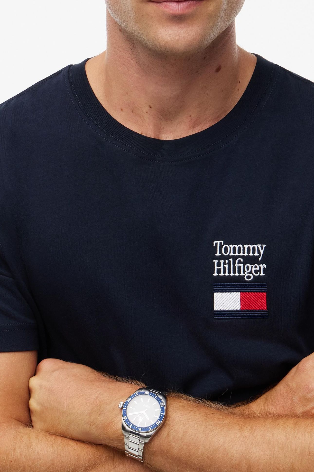 BRAND LOVE TEXT STACK TEE NAVY BLUE 5