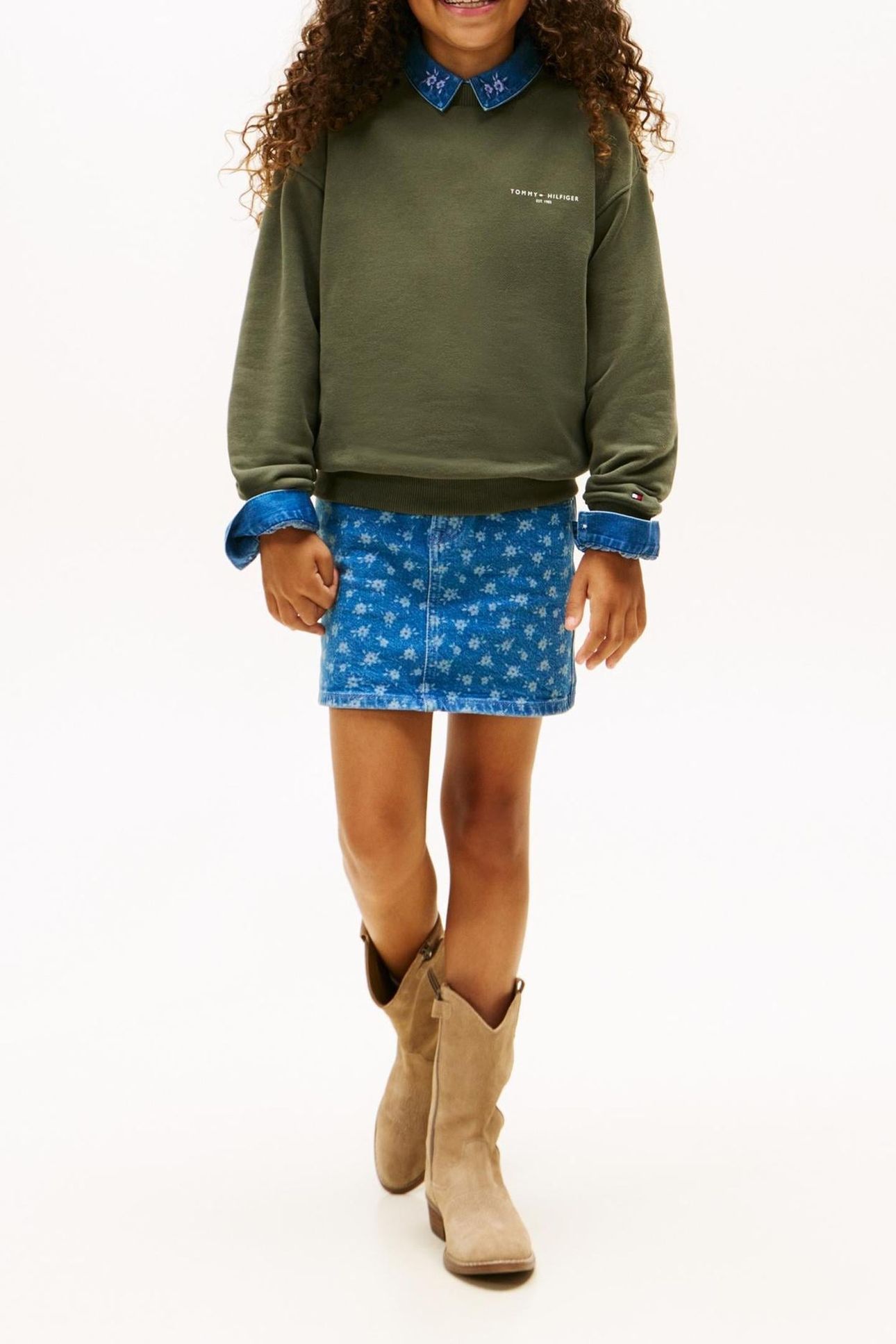 UNISEX MINI CORP C-NECK SWEATSHIRT PEWTER GREEN 2