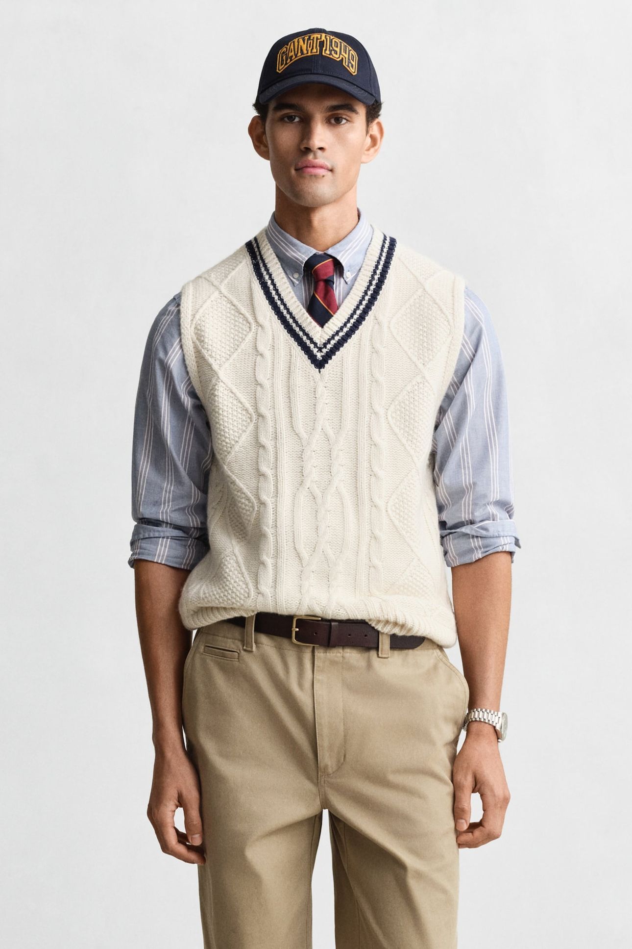 CABLE VEST CREAM 1