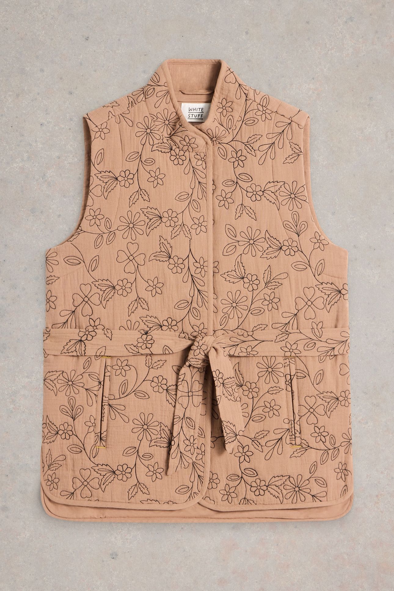 FLORENCE EMBROIDERED GILET NATURAL MULTI 4