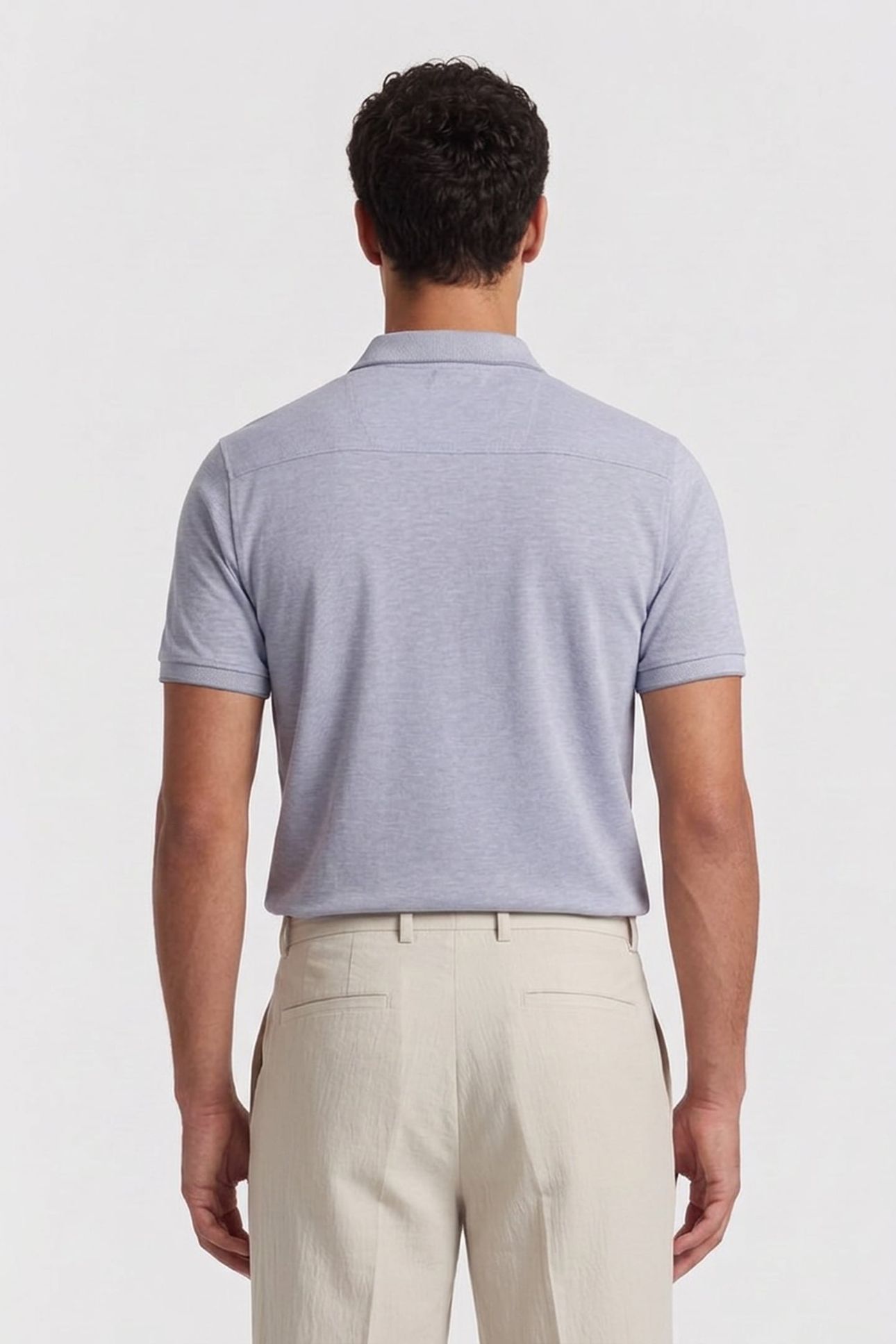 BIRDSEYE TIPPED POLO LGT BLUE MEL/LBM 2