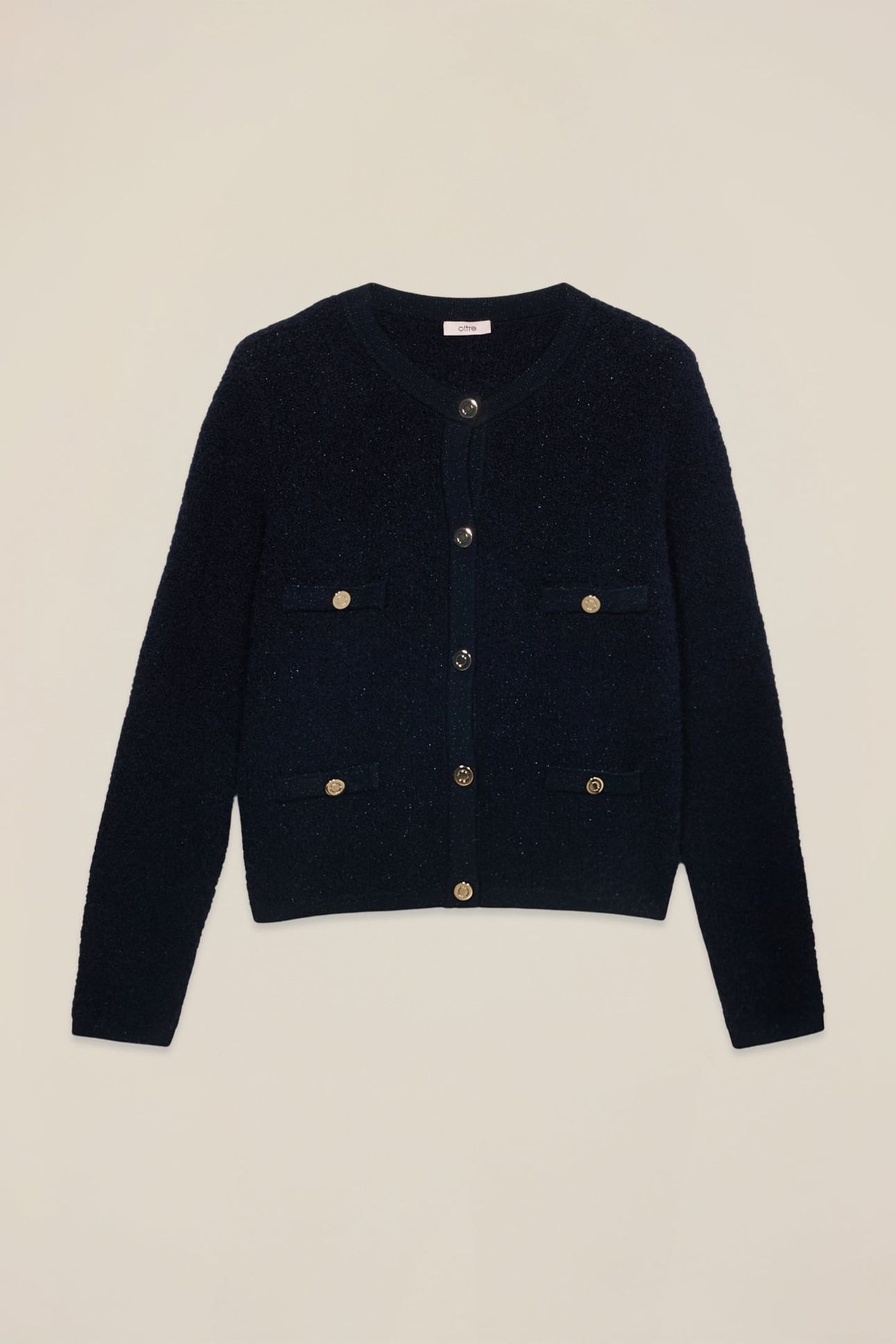 SHORT CARDIGAN WITH JACKET EFFECT BLUE 4