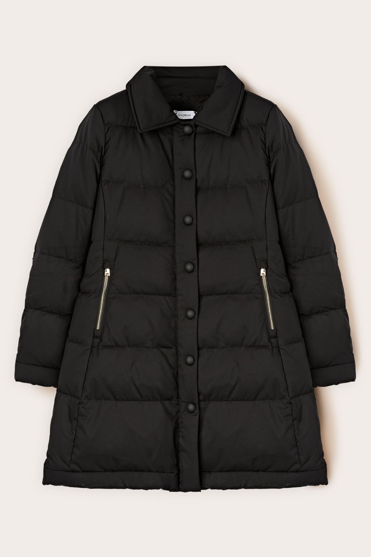LONG DOWN JACKET WITH HIGH COLLAR BLACK 4