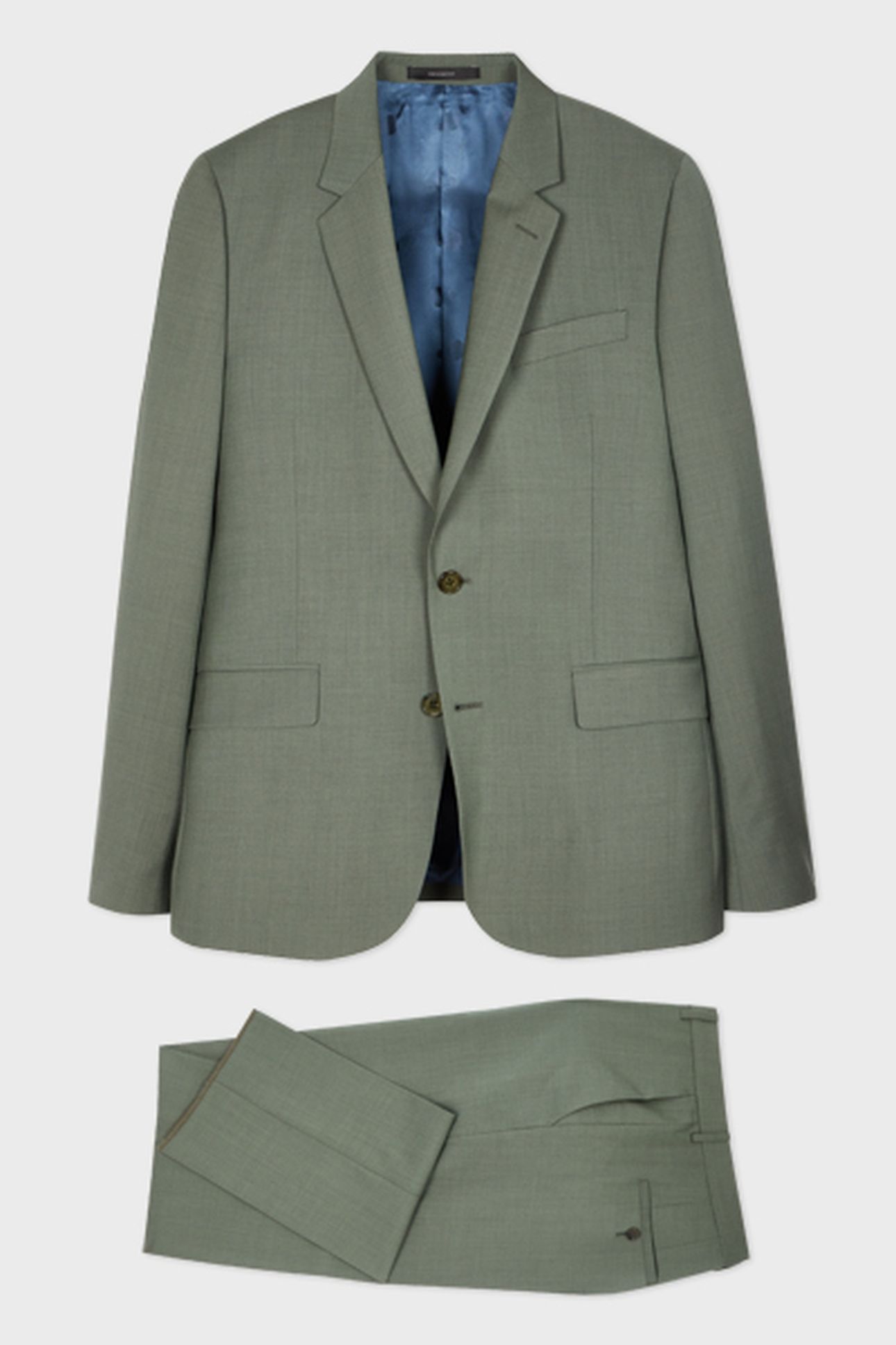 MENS TAILORED FIT 2 BUTTON SUIT PETROL GREEN 3