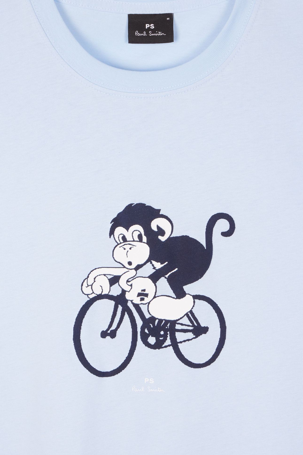 MENS REG FIT TSHIRT BIKE MONKEY LIGHT BLUE 6