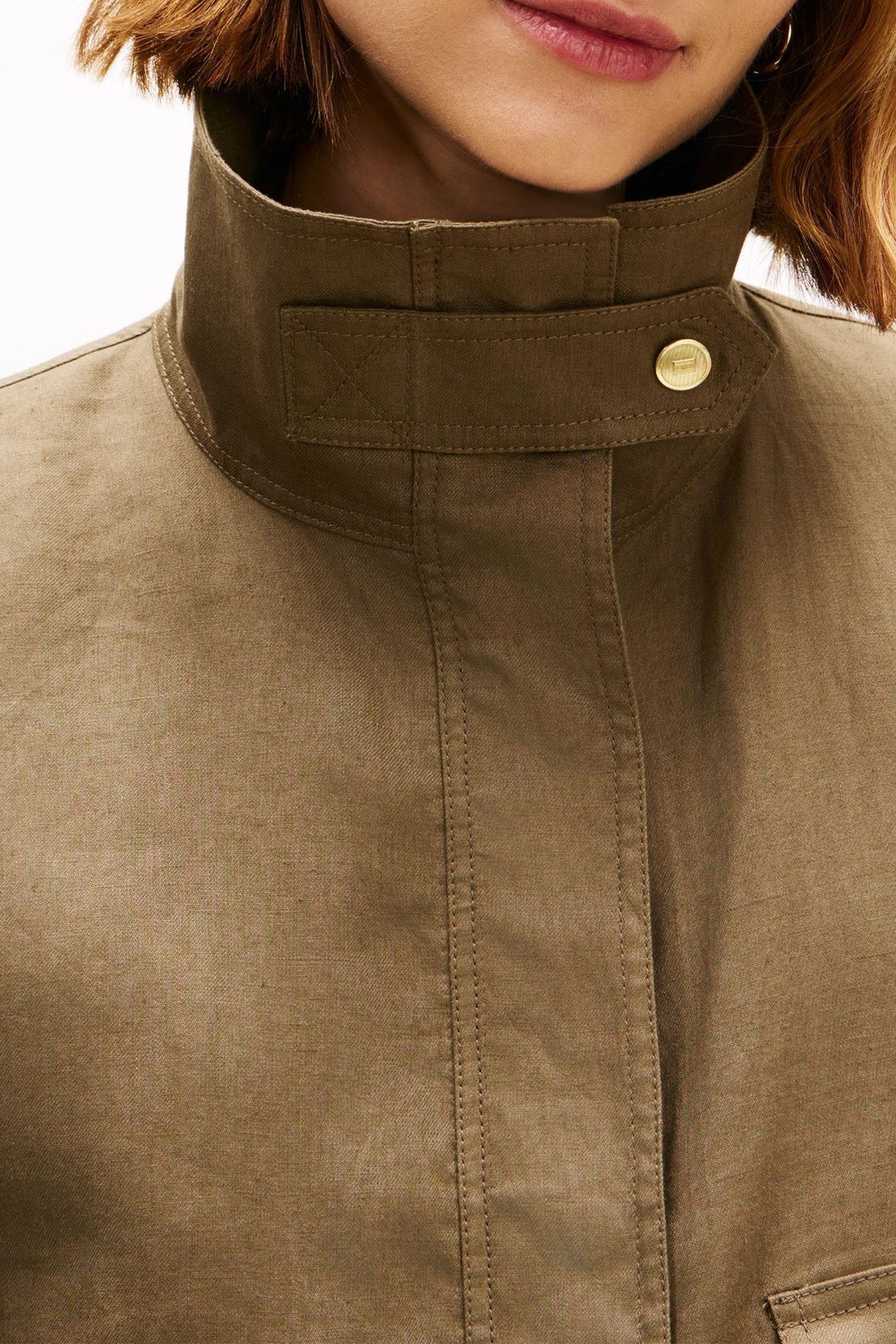 LINEN UTILITY JACKET MEDITERRANEAN OLIVE 4