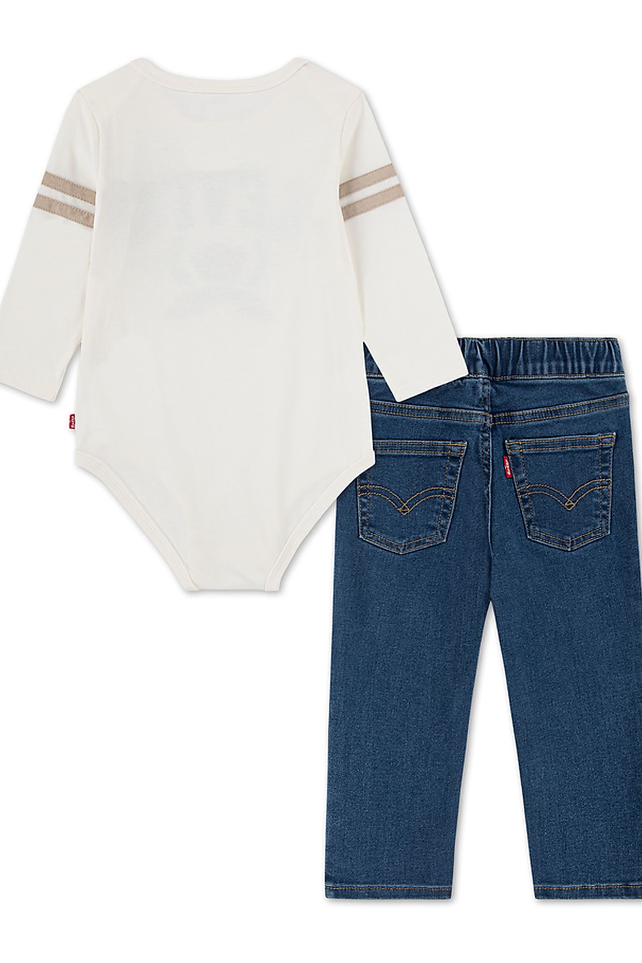 BOYS FOOTBALL TEE W/ STRAIGHT JEANS EGRET 2