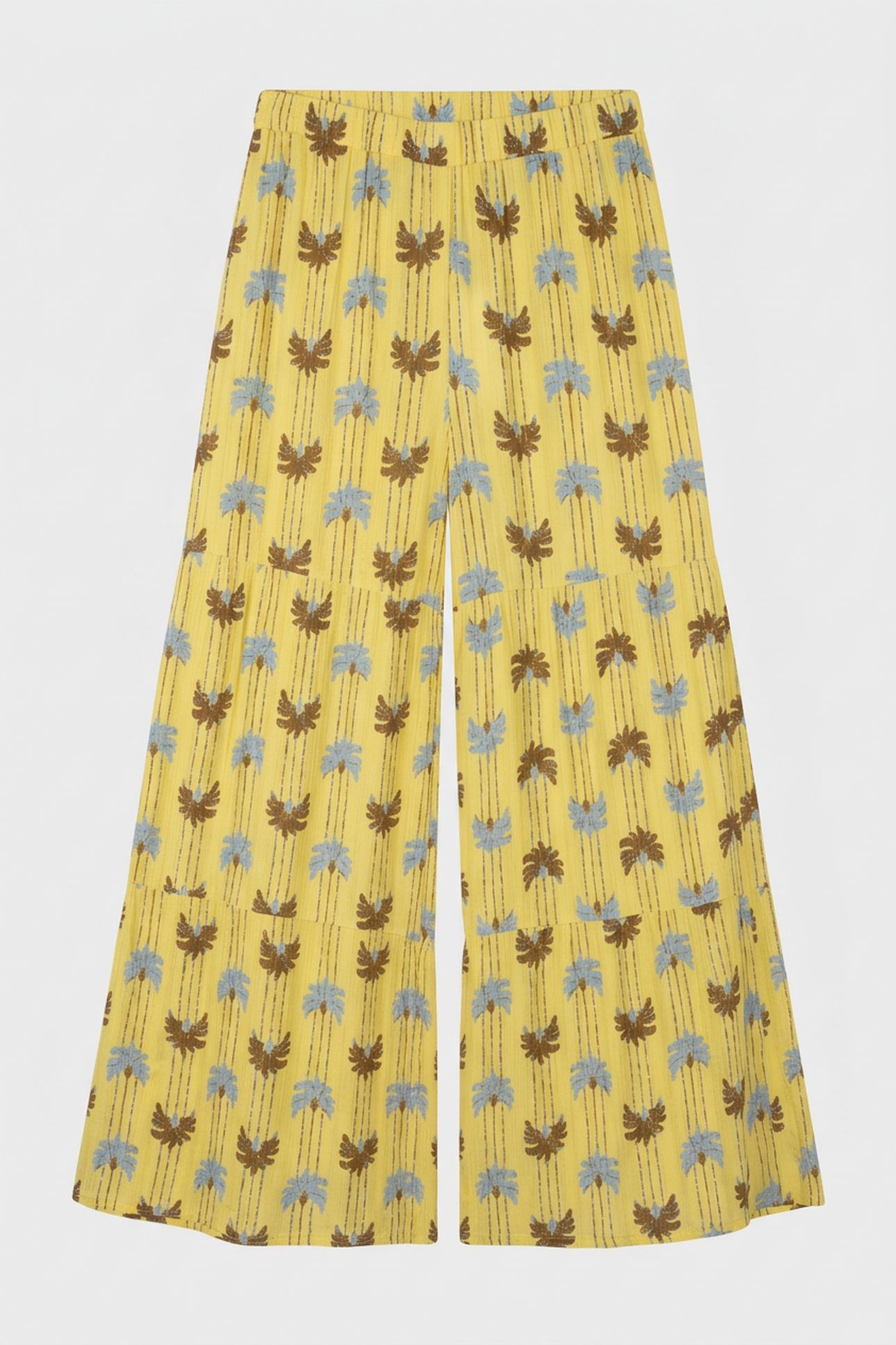 PALMERA PANTS LIGHT YELLOW PALM PRINT 3