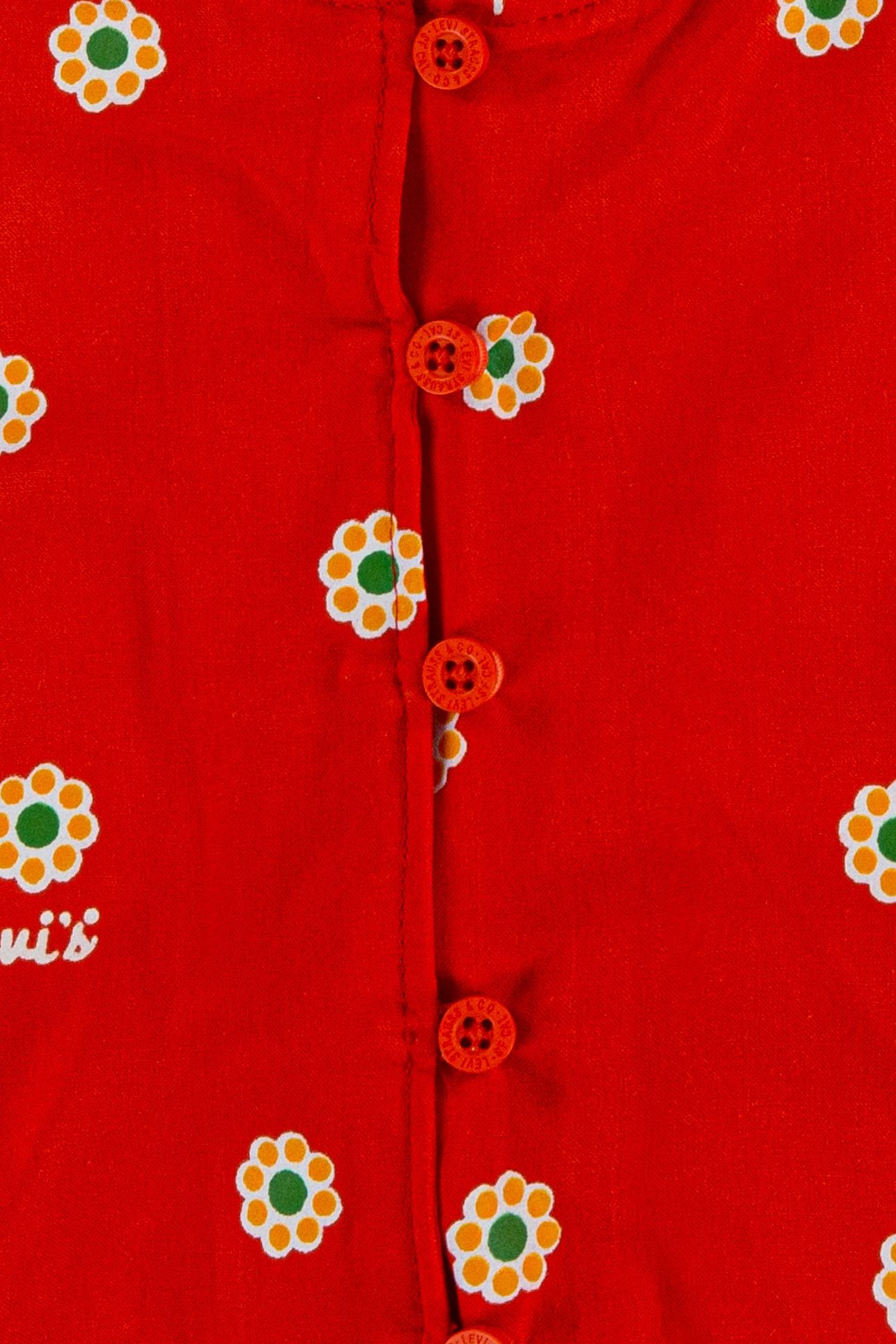 GIRLS WOVEN LONG SLEEVE TOP ENAMEL ORANGE 3