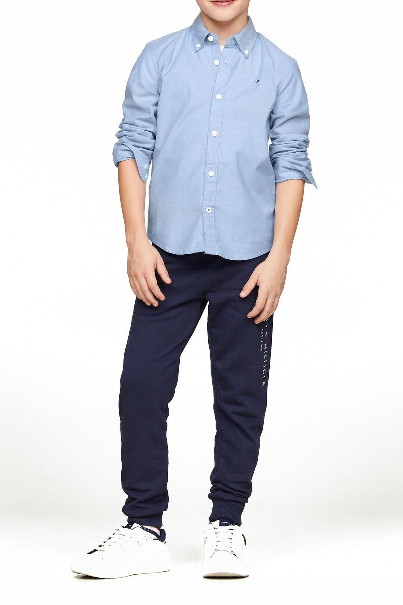 BOYS STRETCH OXFORD SHIRT CALM BLUE 4