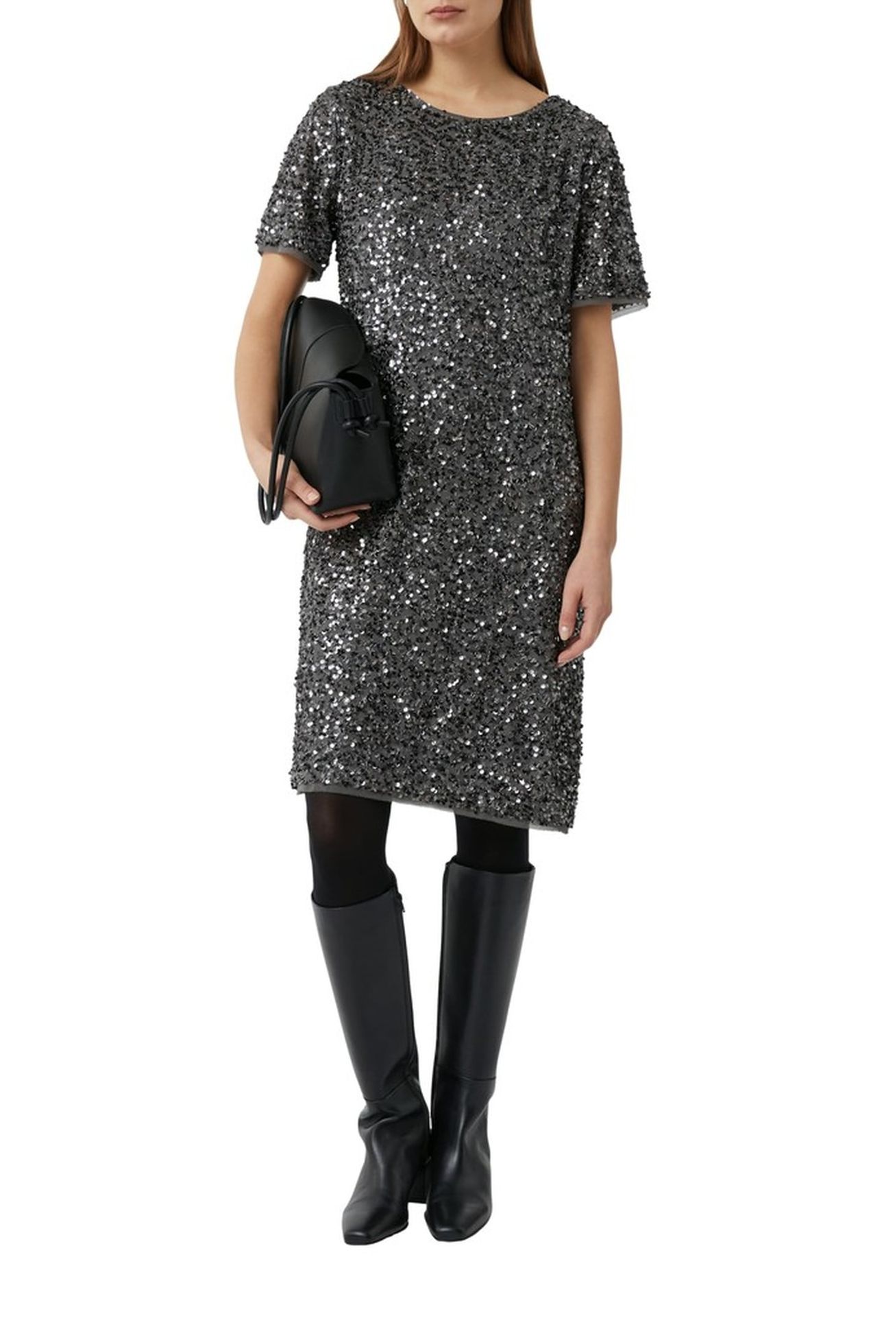 COMMA DRESSES GREY/BLACK 5