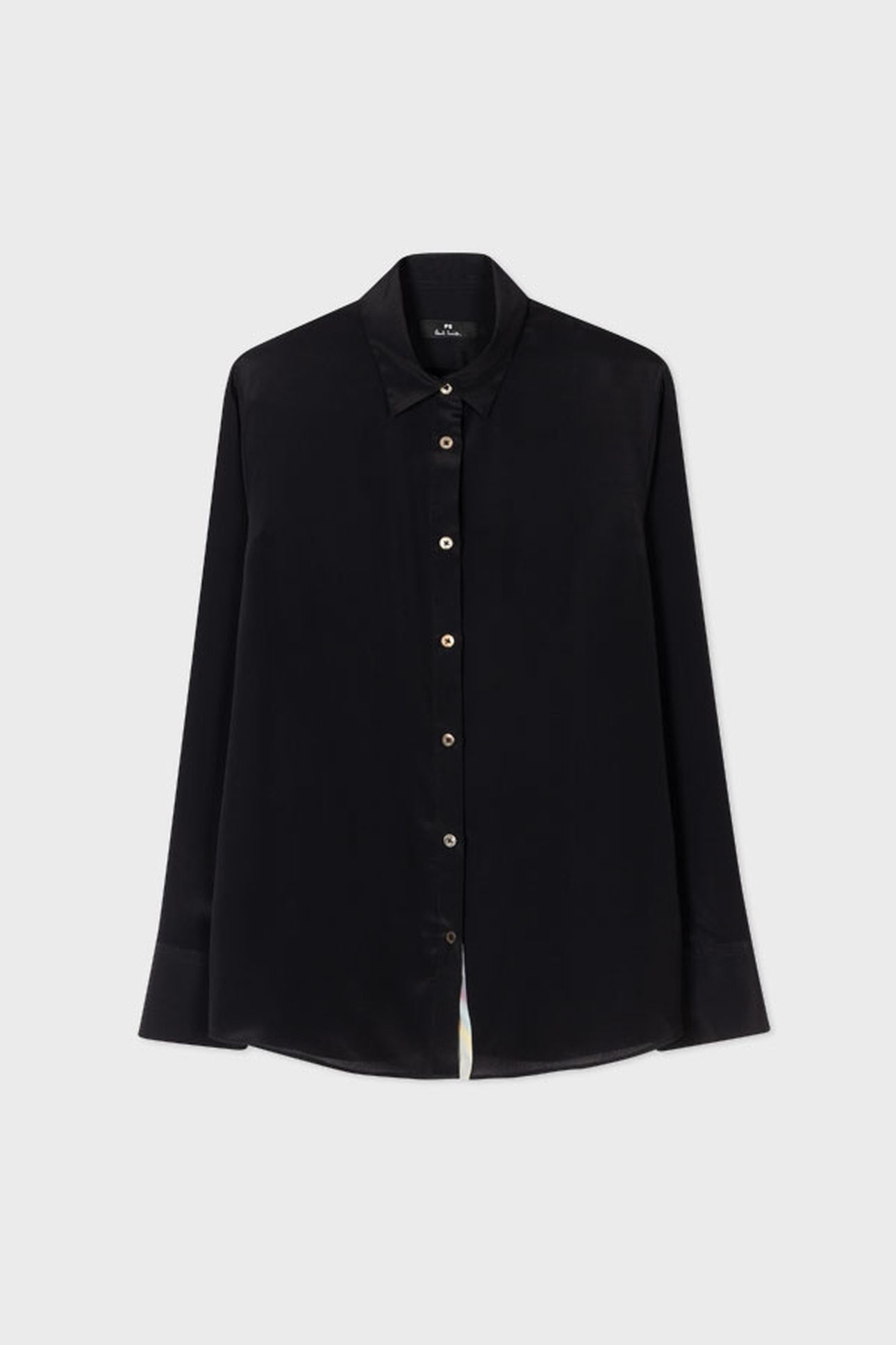 WOMENS SPRAY SWIRL PLACKET SHIRT BLACK 5