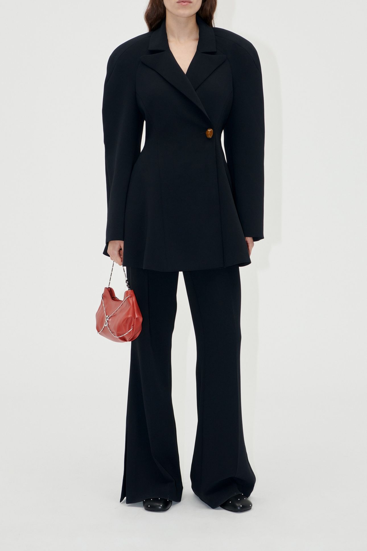 FLARED LONG PANTS BLACK 2