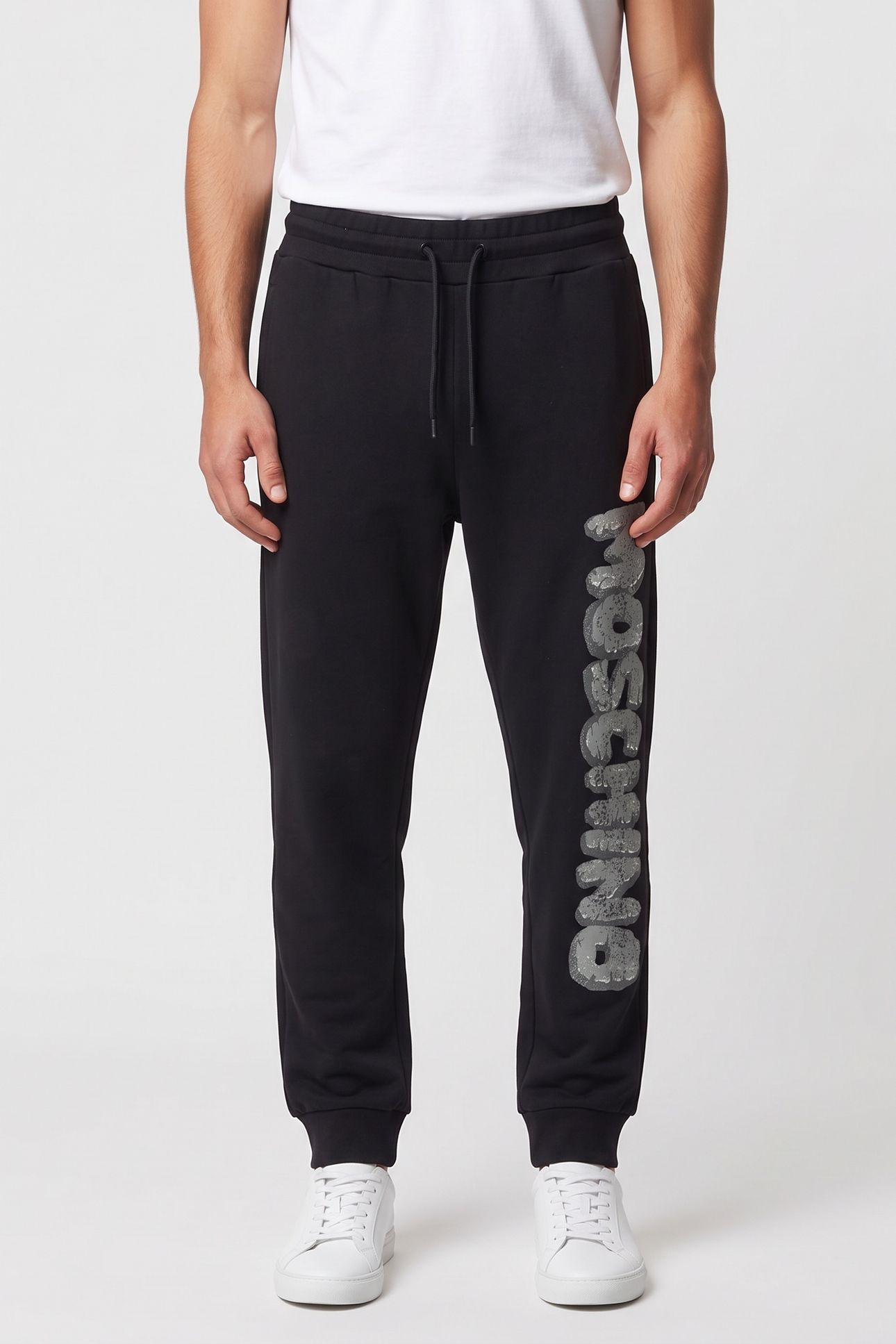 MOSCHINO X THE FLINTSTONES™ ORGANIC FLEECE TROUSERS BLACK 1