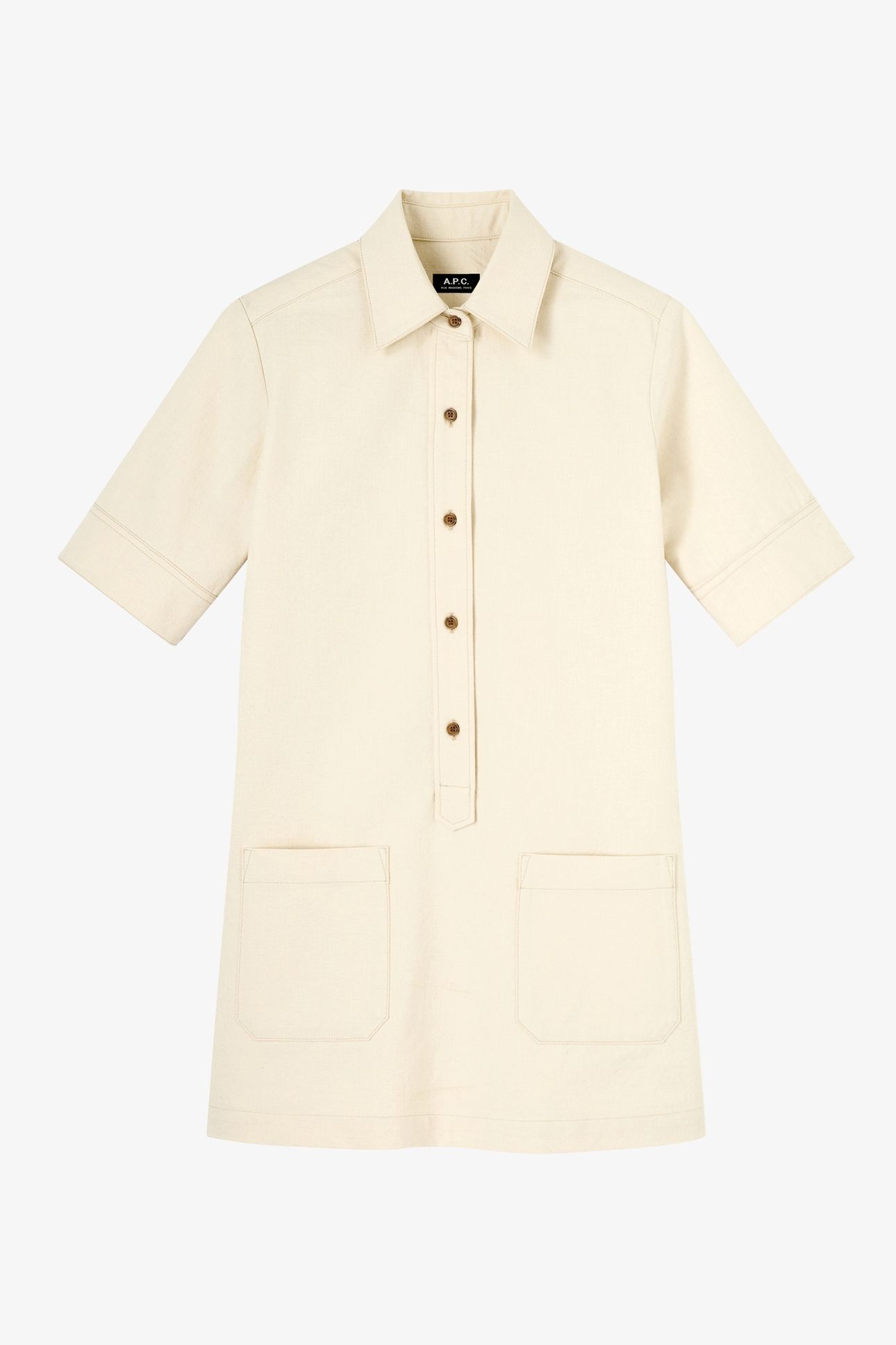 DRESS SHORT LONG SLEEVE ECRU 3