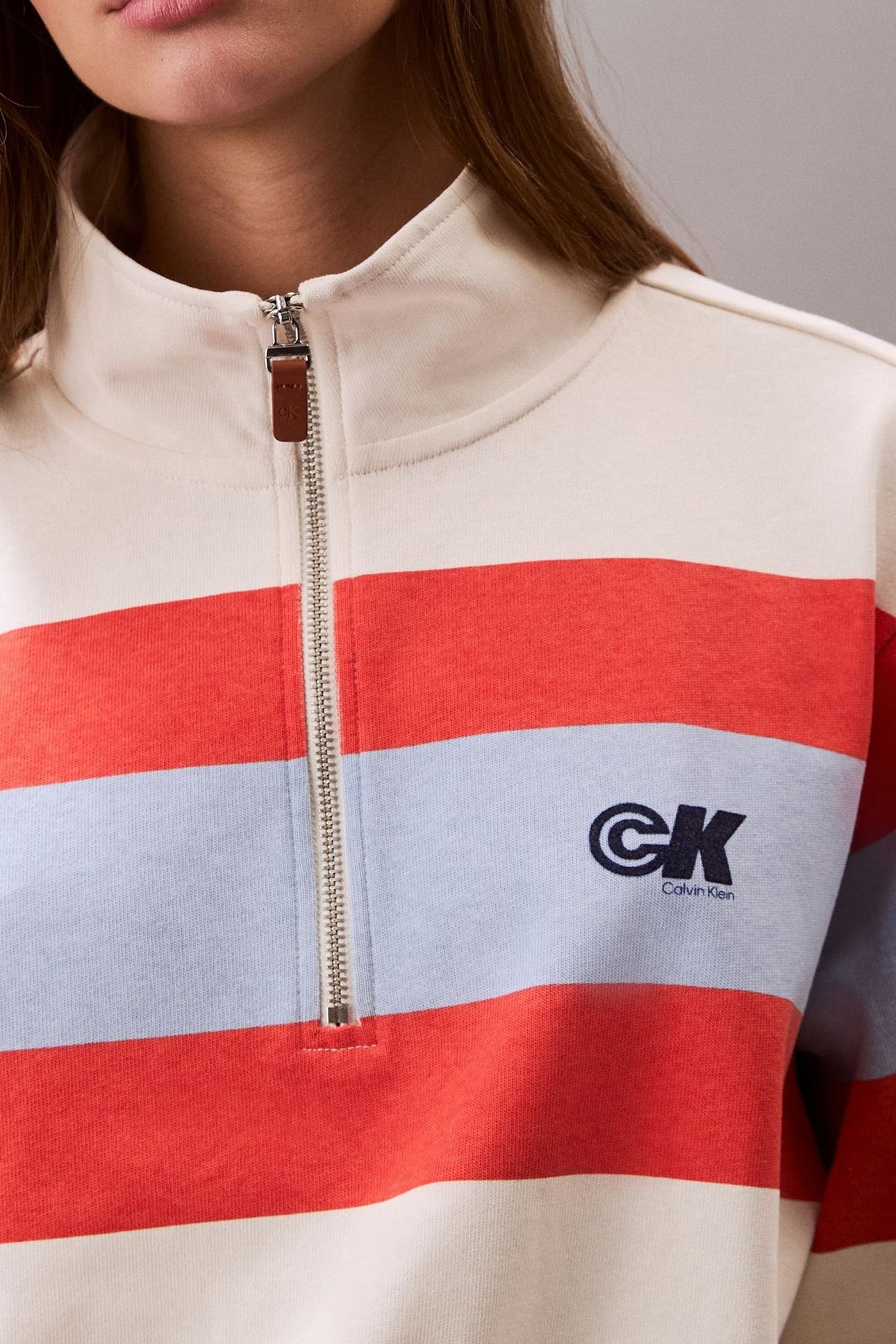 RUGBY JERSEY 1/4 ZIP TOFU COMBO STRIPE 5