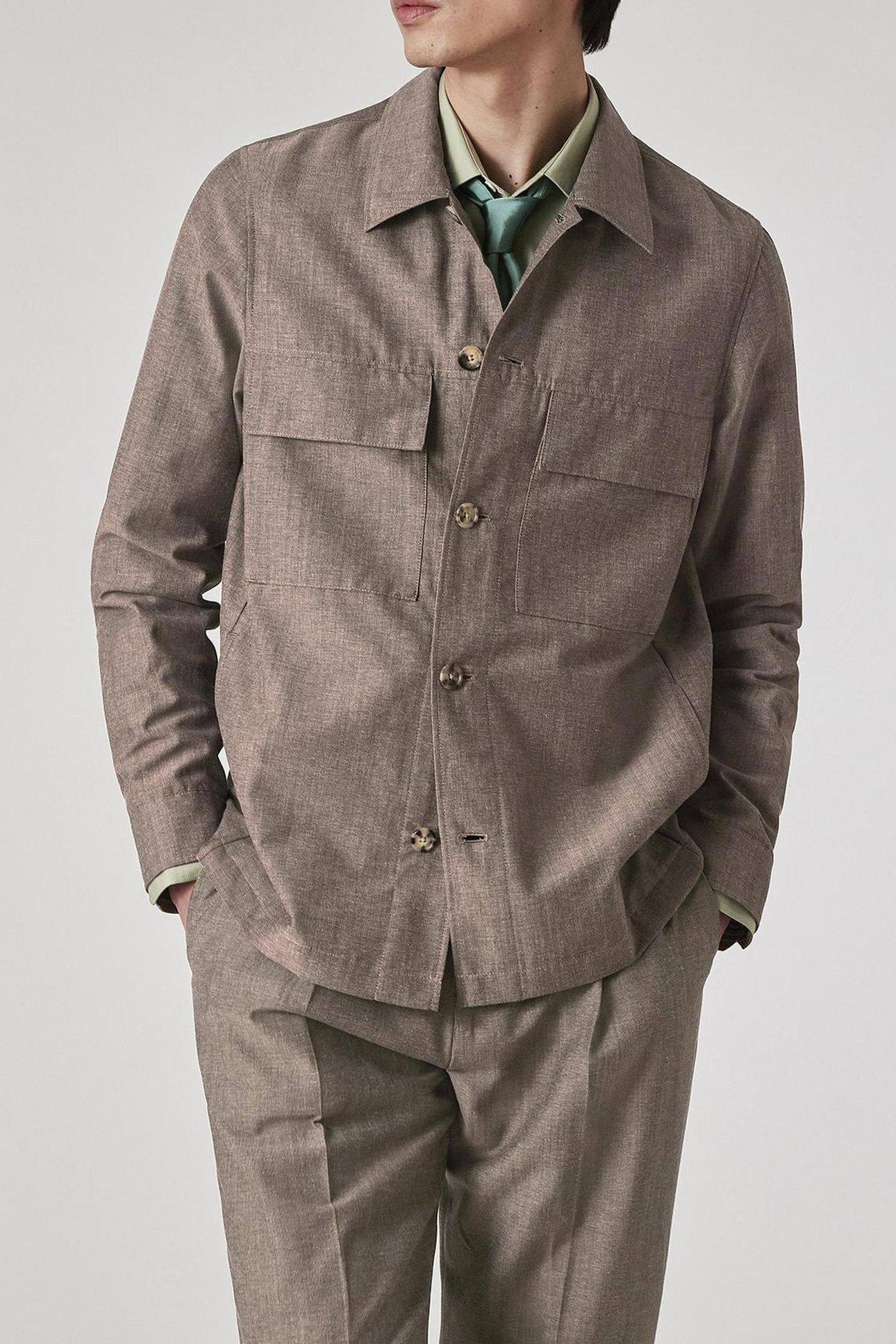 MENS SHIRT JACKET MEDIUM BEIGE 1