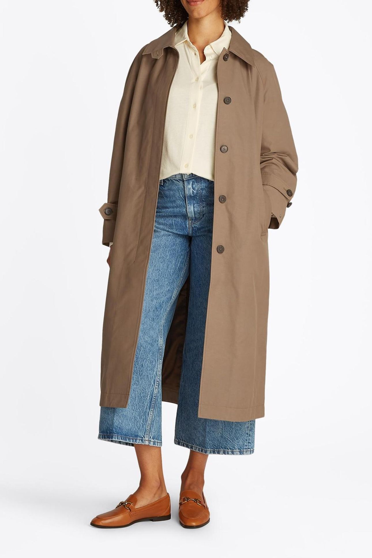 COTTON NYLON MAC COAT TUNDRA BROWN 1