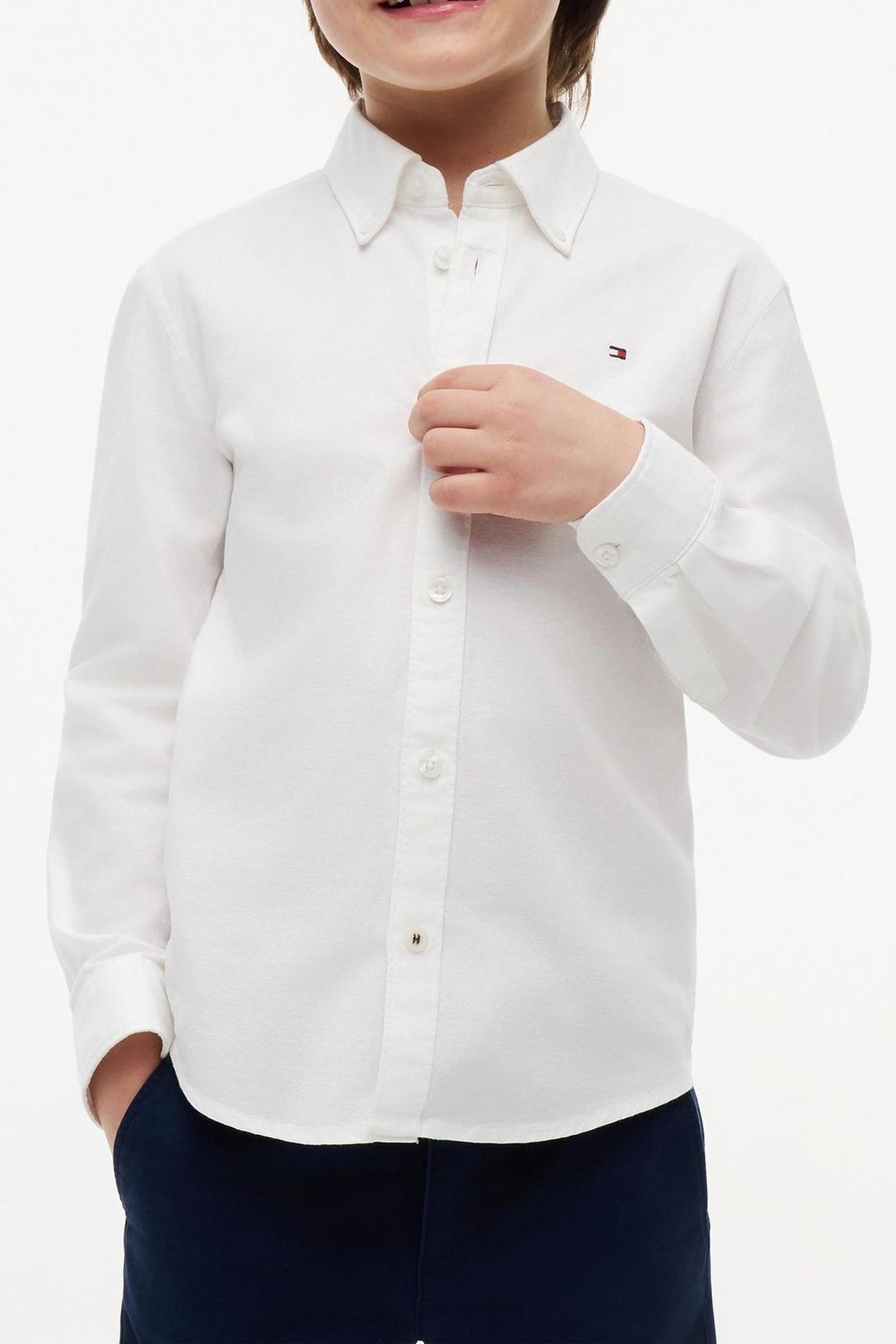 BOYS STRETCH OXFORD SHIRT WHITE 4