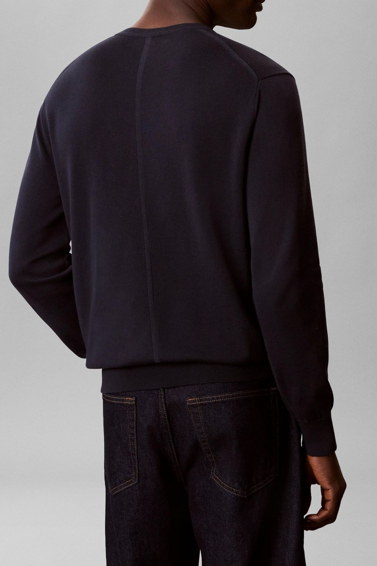 LS SUPIMA COTTON CREW DARK SAPPHIRE 2