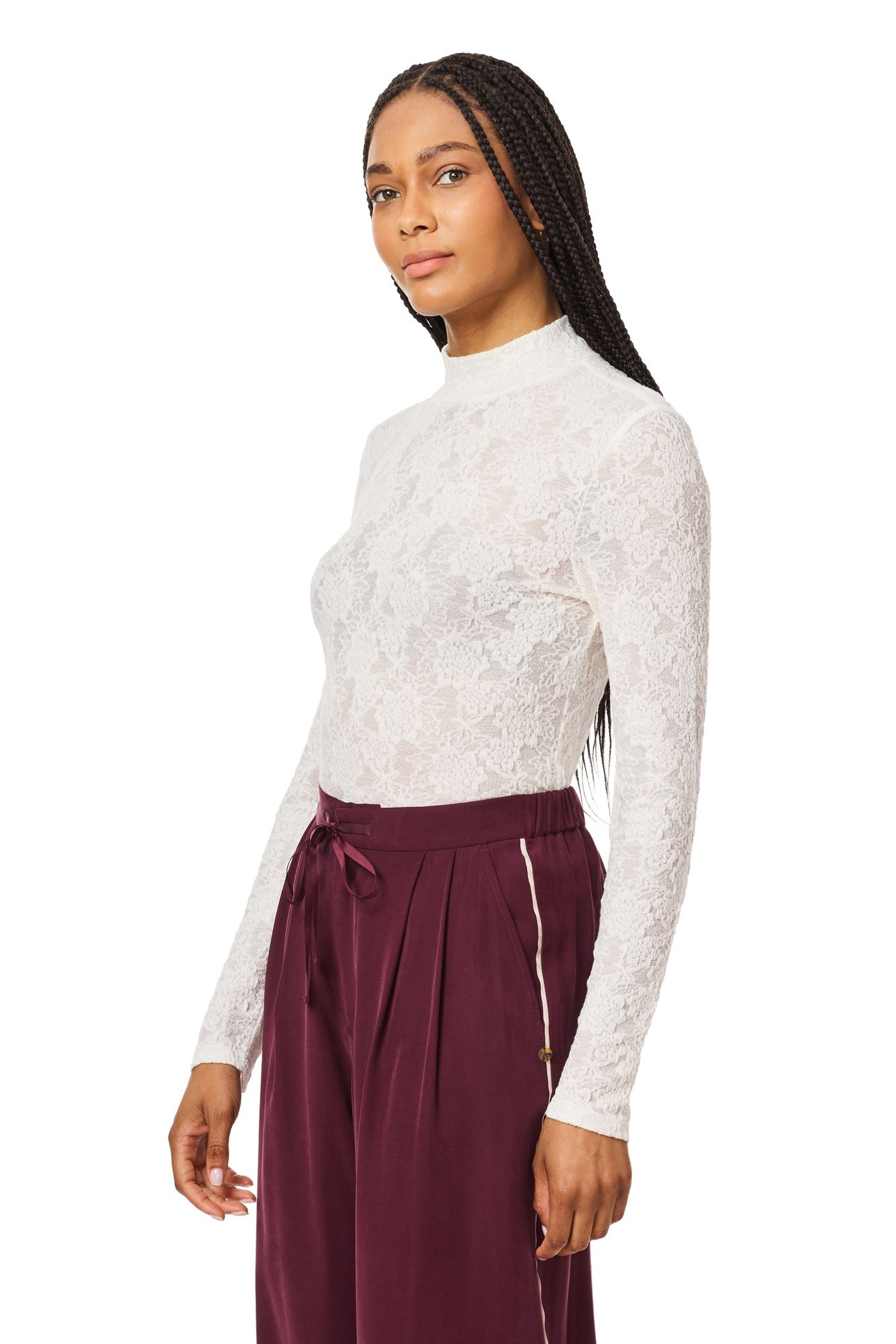 MOCK NECK TOP ANTIQUE WHITE 3
