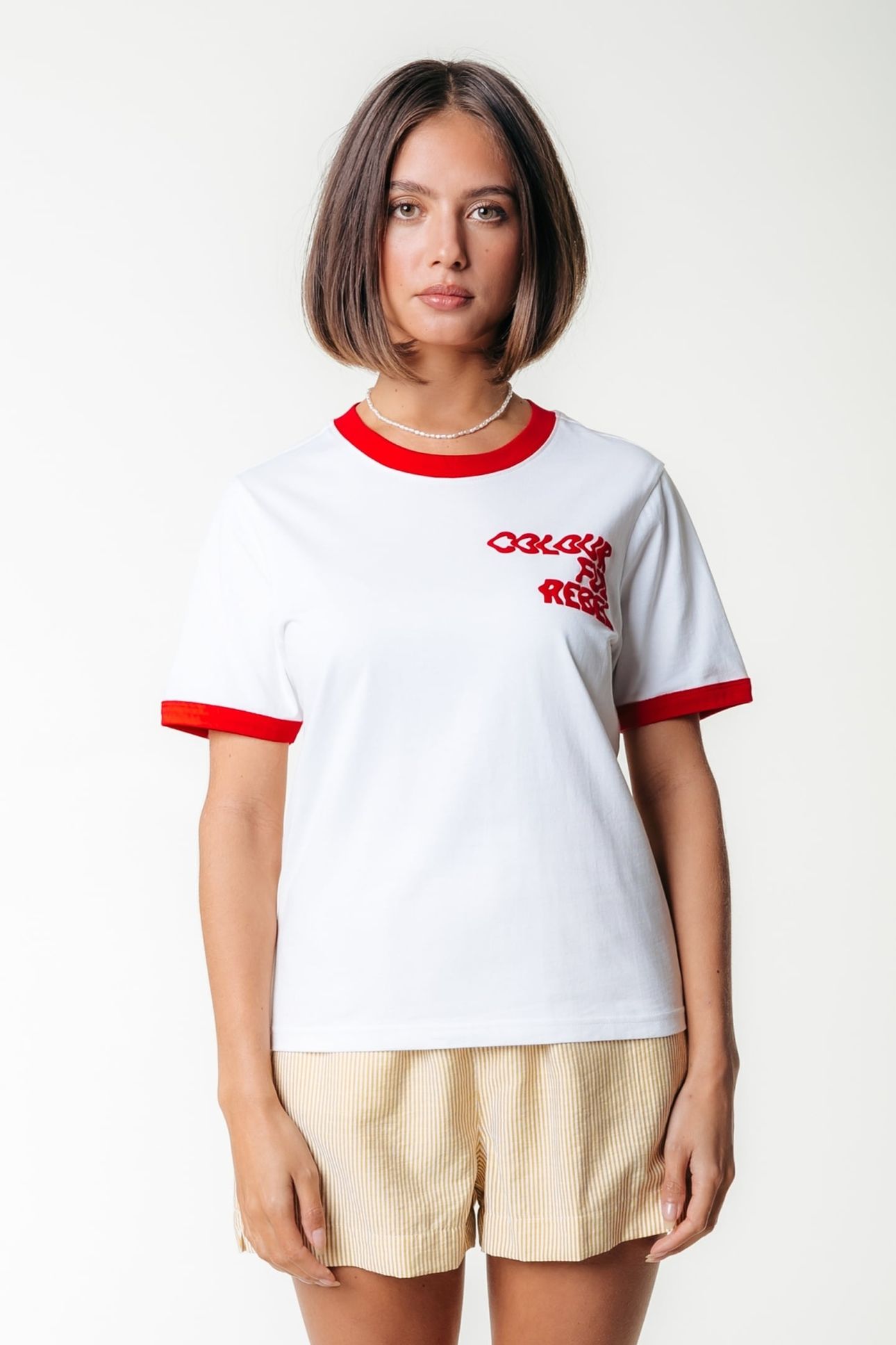 LOGO WAVE RINGER BOXY TEE STANDARD WHITE 1