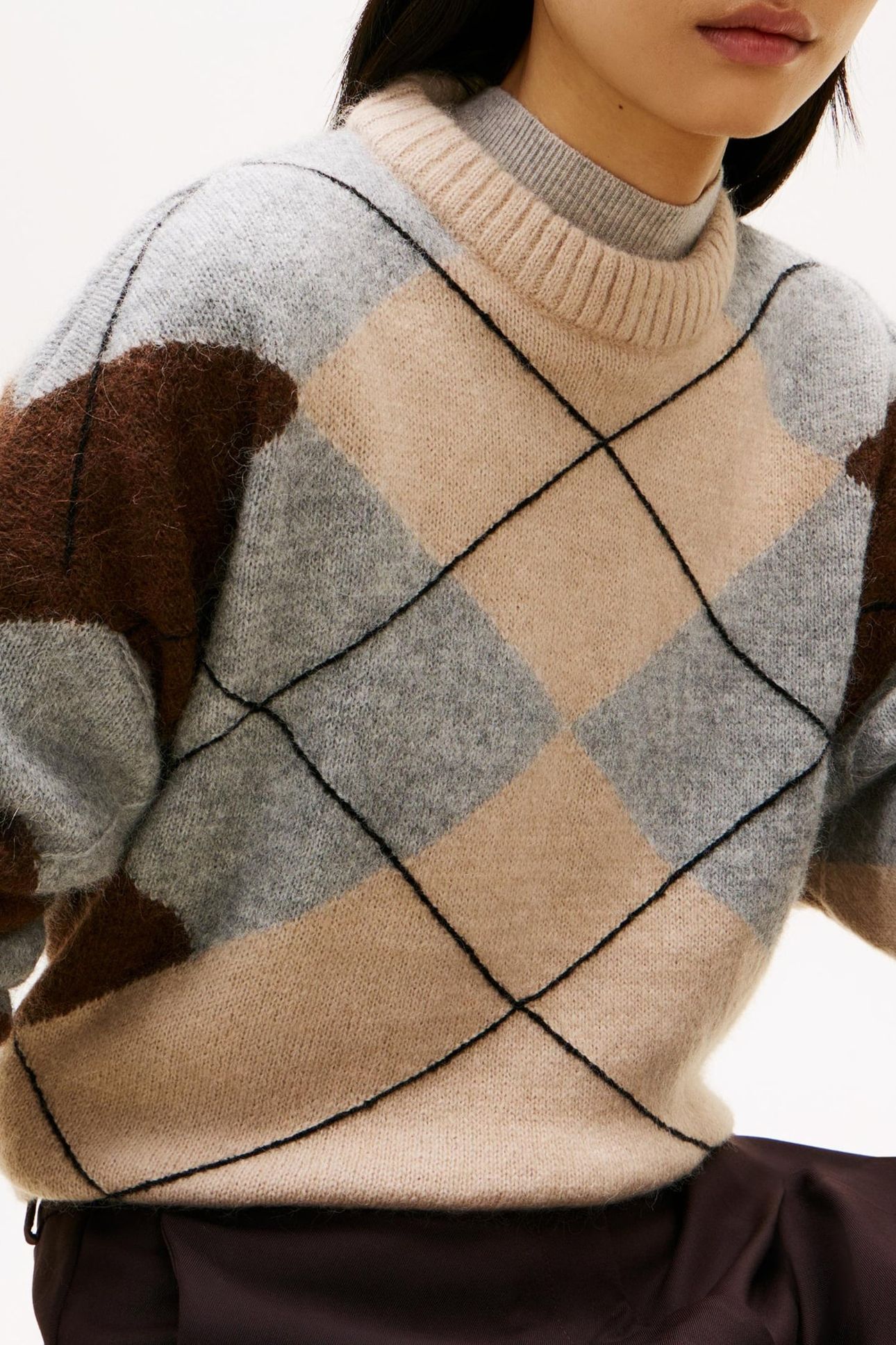 ALPACA BLEND ARGYLE ARGYLE LEGACY BROWN/MID GREY HEATHER 5