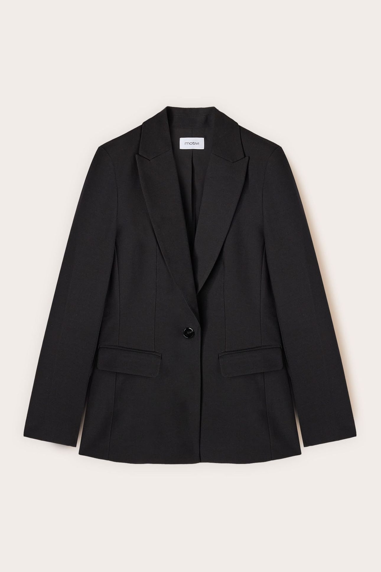 SINGLE-BREASTED VISCOSE BLEND BLAZER BLACK 4