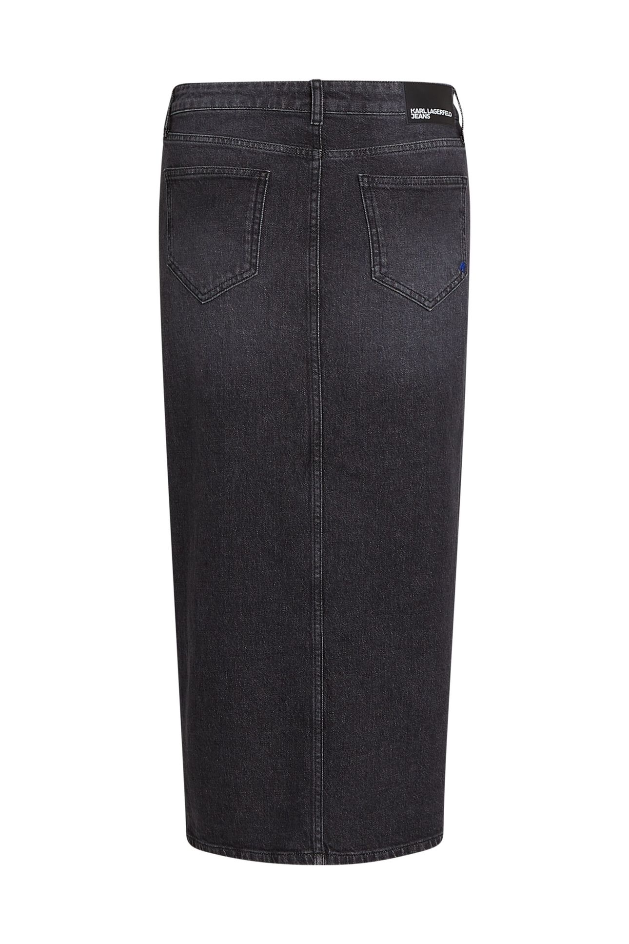 KLJ ZIP DENIM MIDI SKIRT WASHED DARK GREY 5