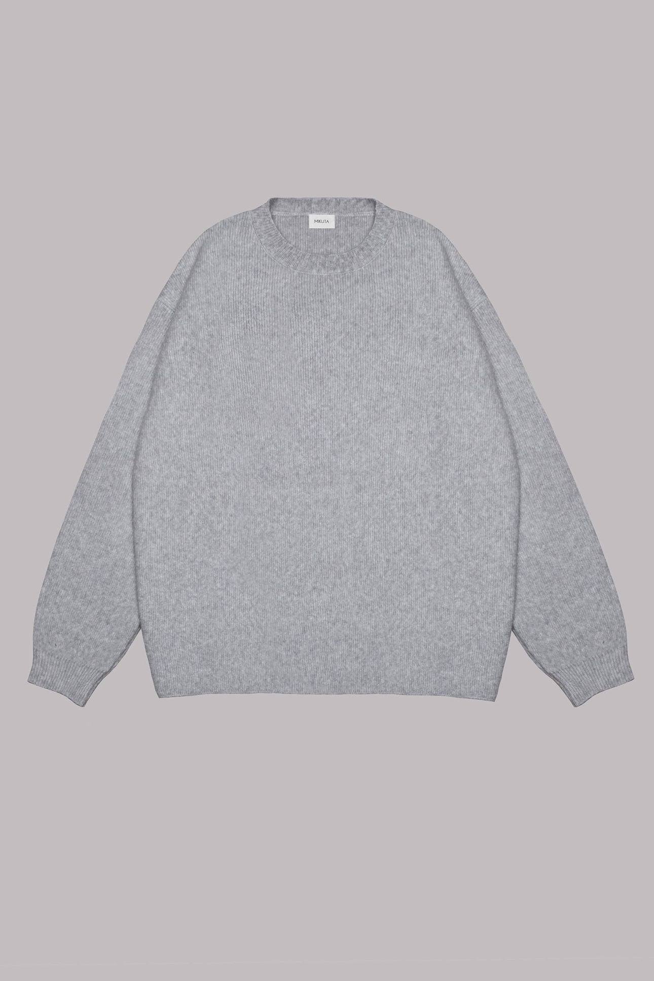 THE GREY OVERSIZED KNITTED SWEATER 2