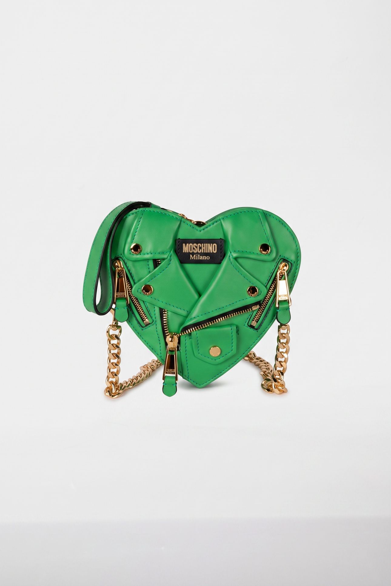 HEART BIKER BAG IN NAPPA LEATHER GREEN 2