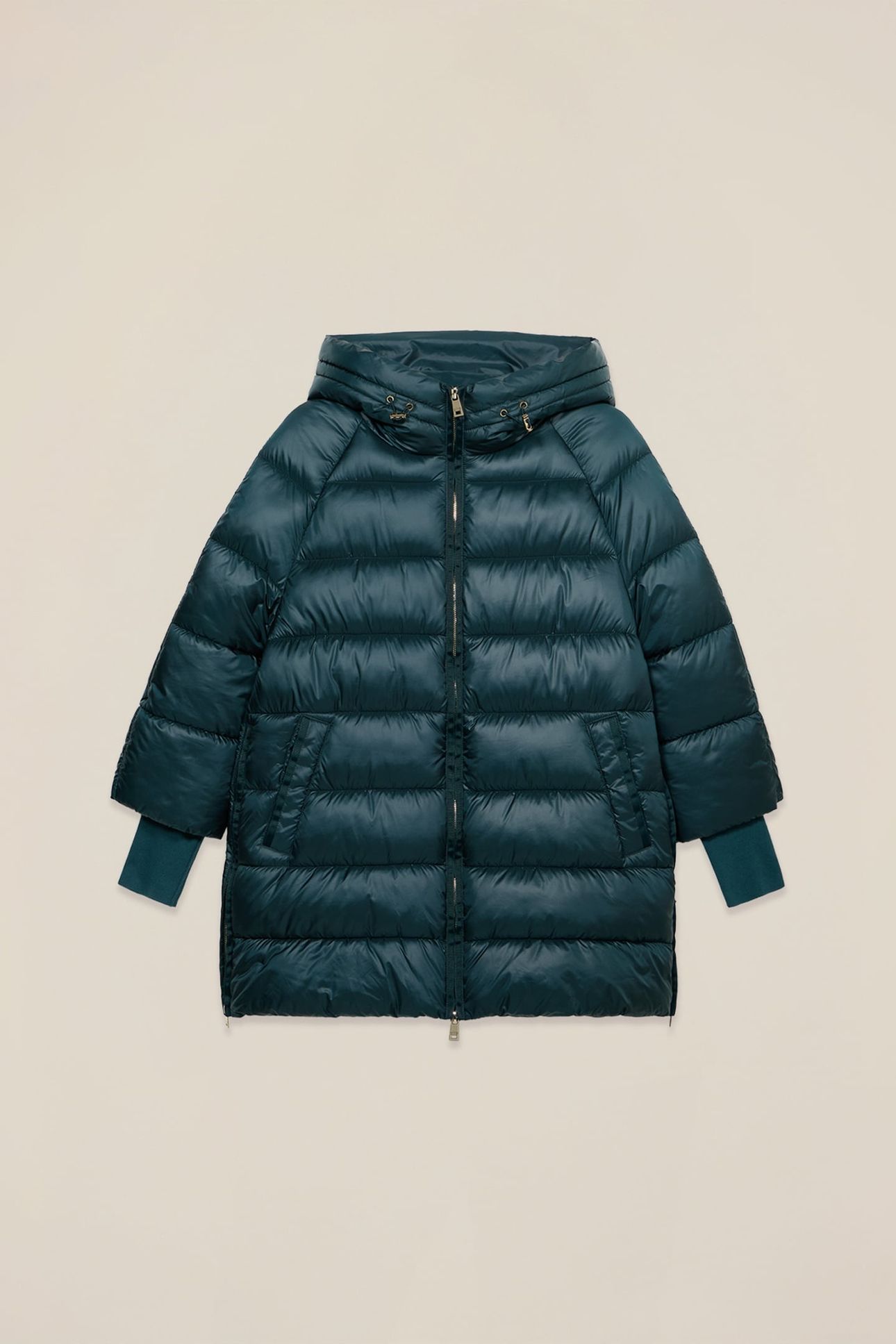 MIDI DOWN JACKET WITH HOOD GREEN 4