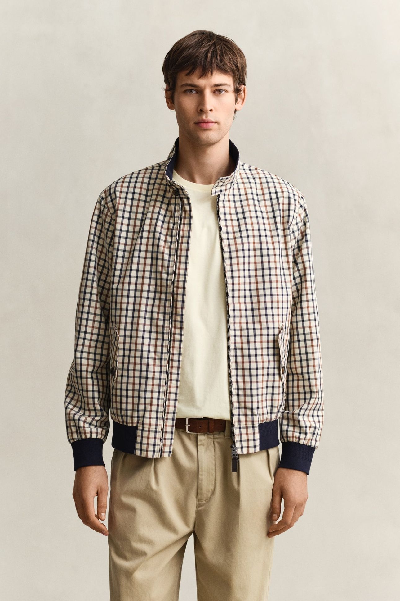 COTTON BLEND HARRINGTON JACKET MAHOGANY BROWN 2