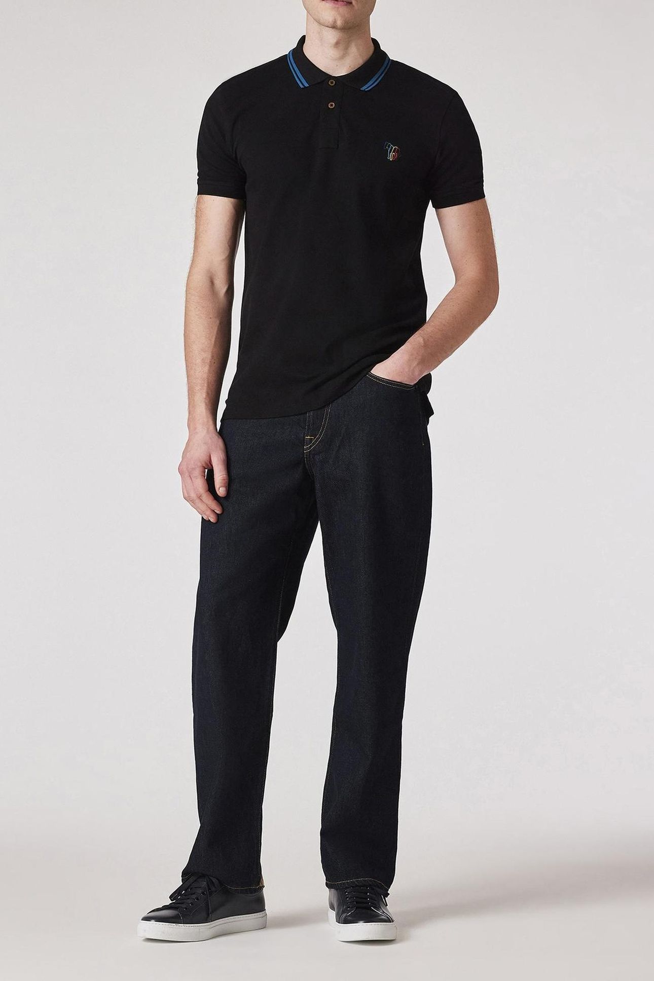 MENS REG FIT POLO ZEB EMB BLACK 2