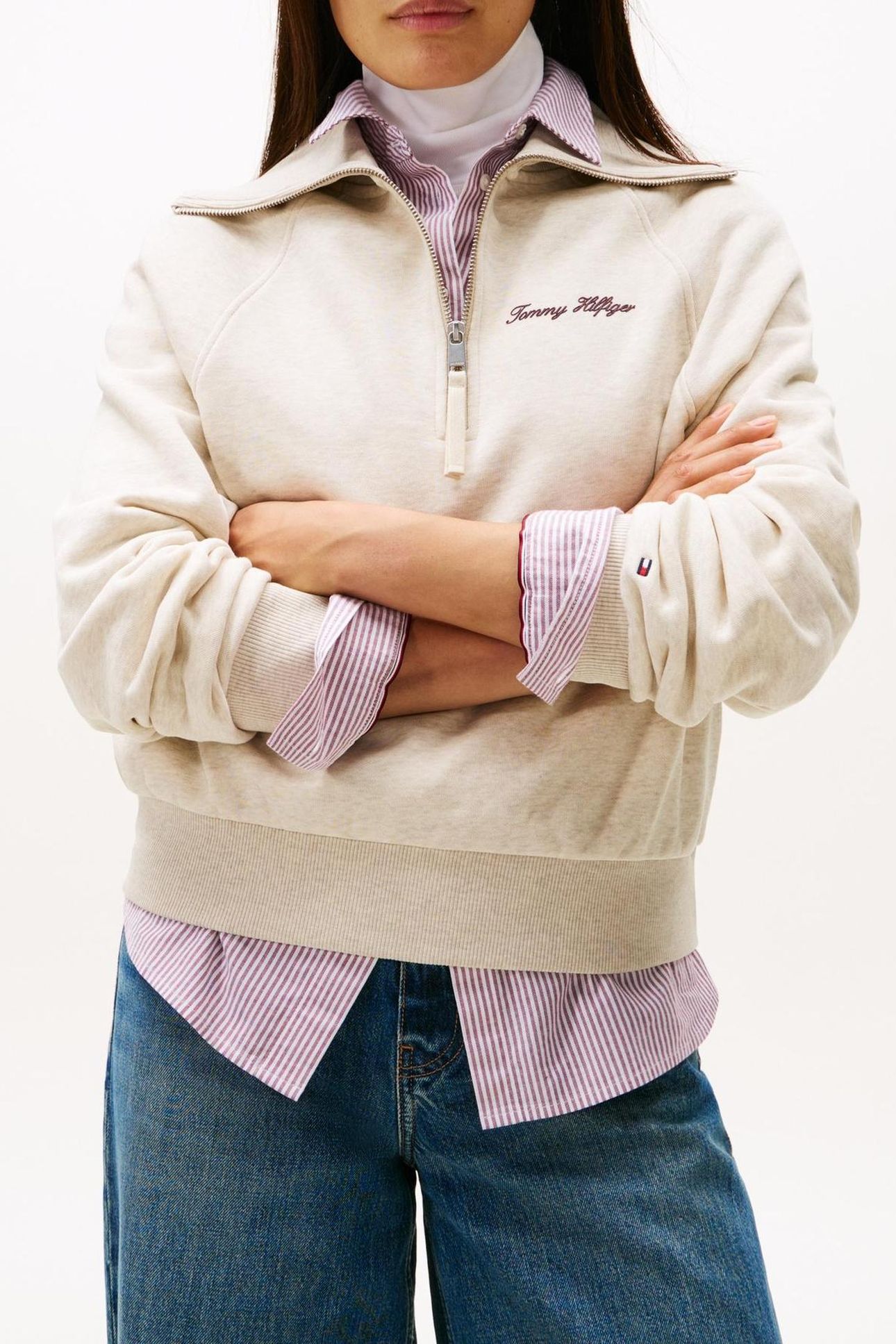 CLASSIC SCRIPT FLEECE HEATHER OATMILK 3