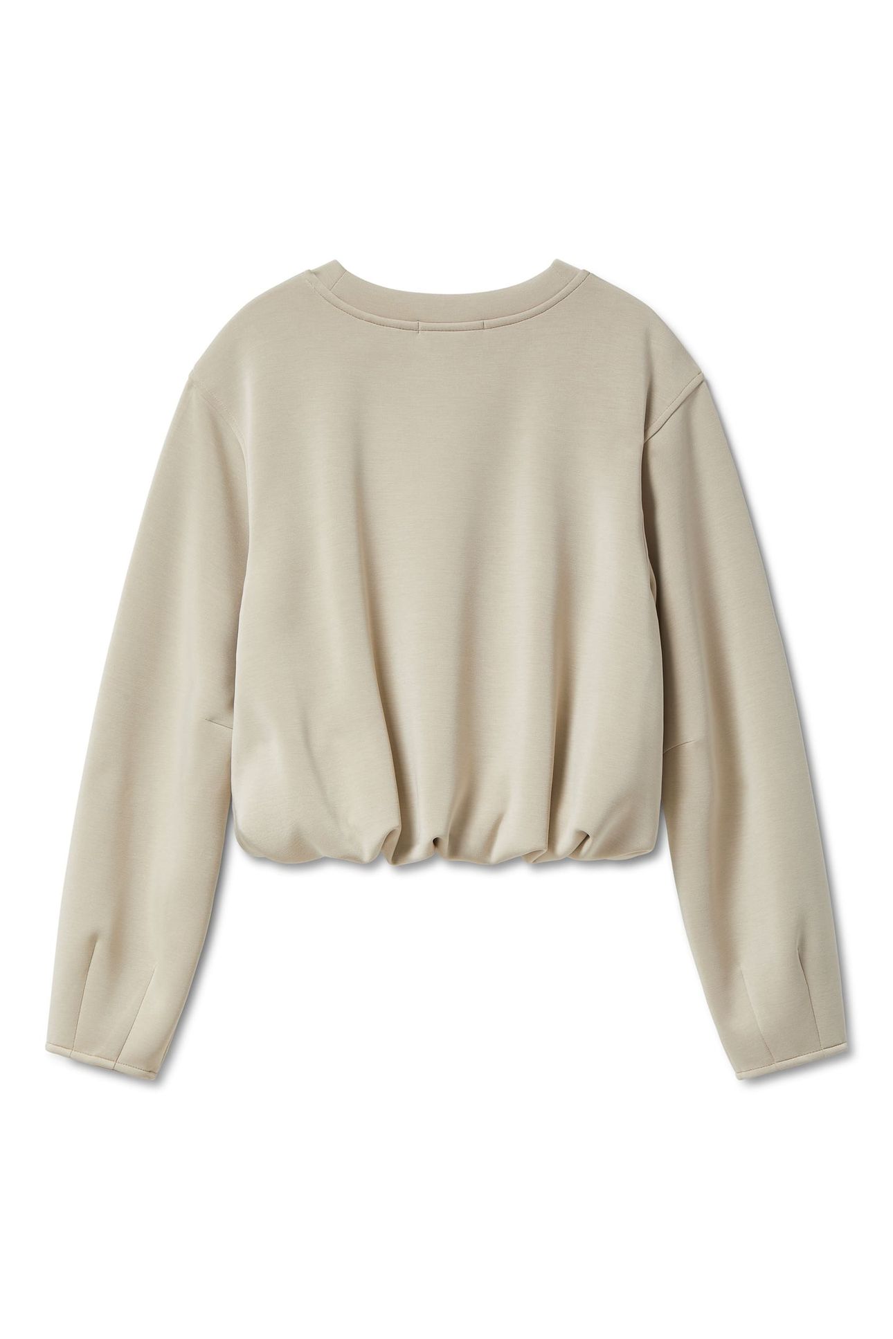 BUBBLE HEM CREWNECK FEATHER GRAY 4