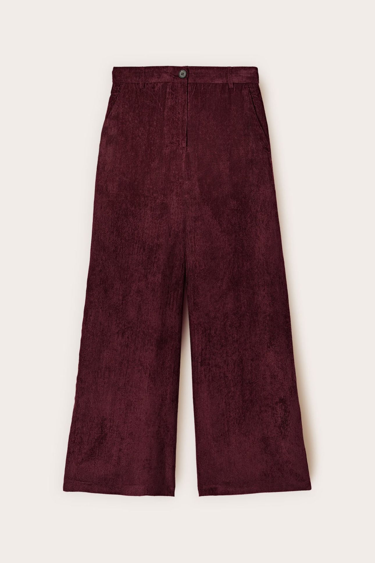 CORDUROY PALAZZO PANTS BURGUNDY 4