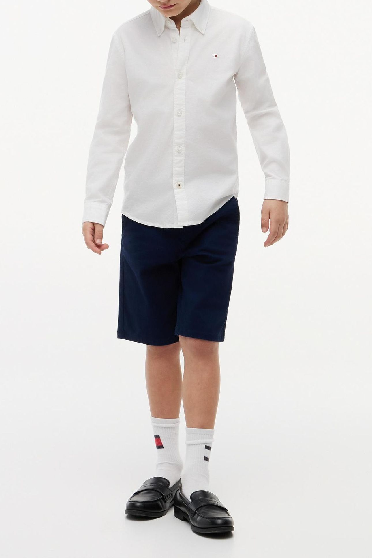 BOYS STRETCH OXFORD SHIRT WHITE 1