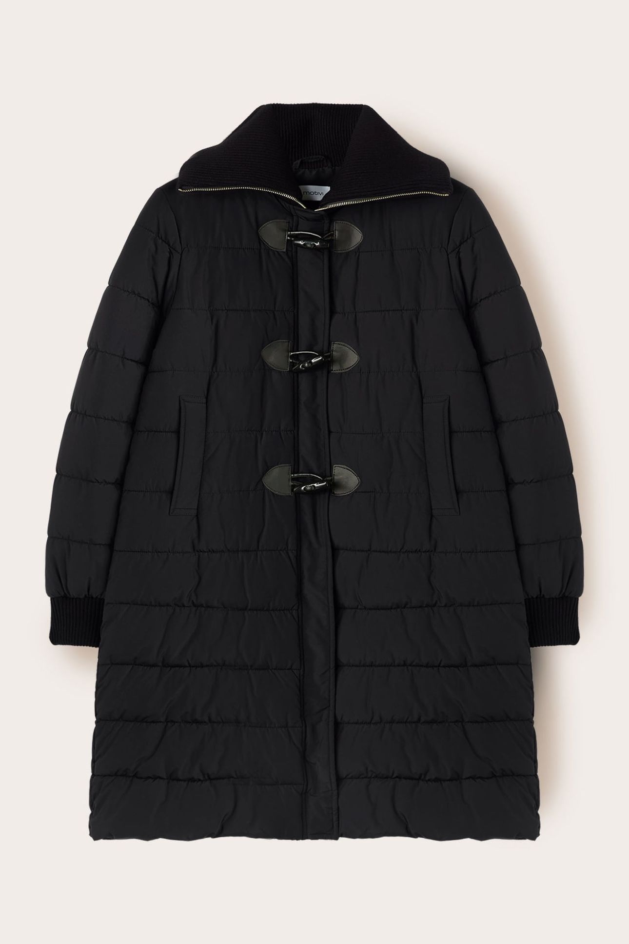 DOWN JACKET WITH KNIT COLLAR BLACK 4