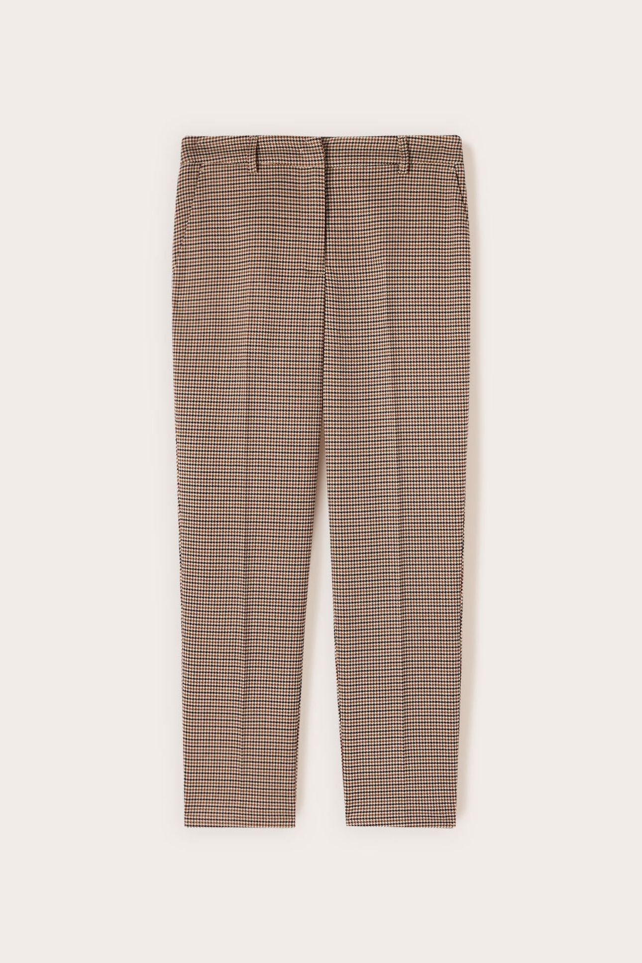 REGULAR FIT PANTS WITH CHECK PATTERN BEIGE 4