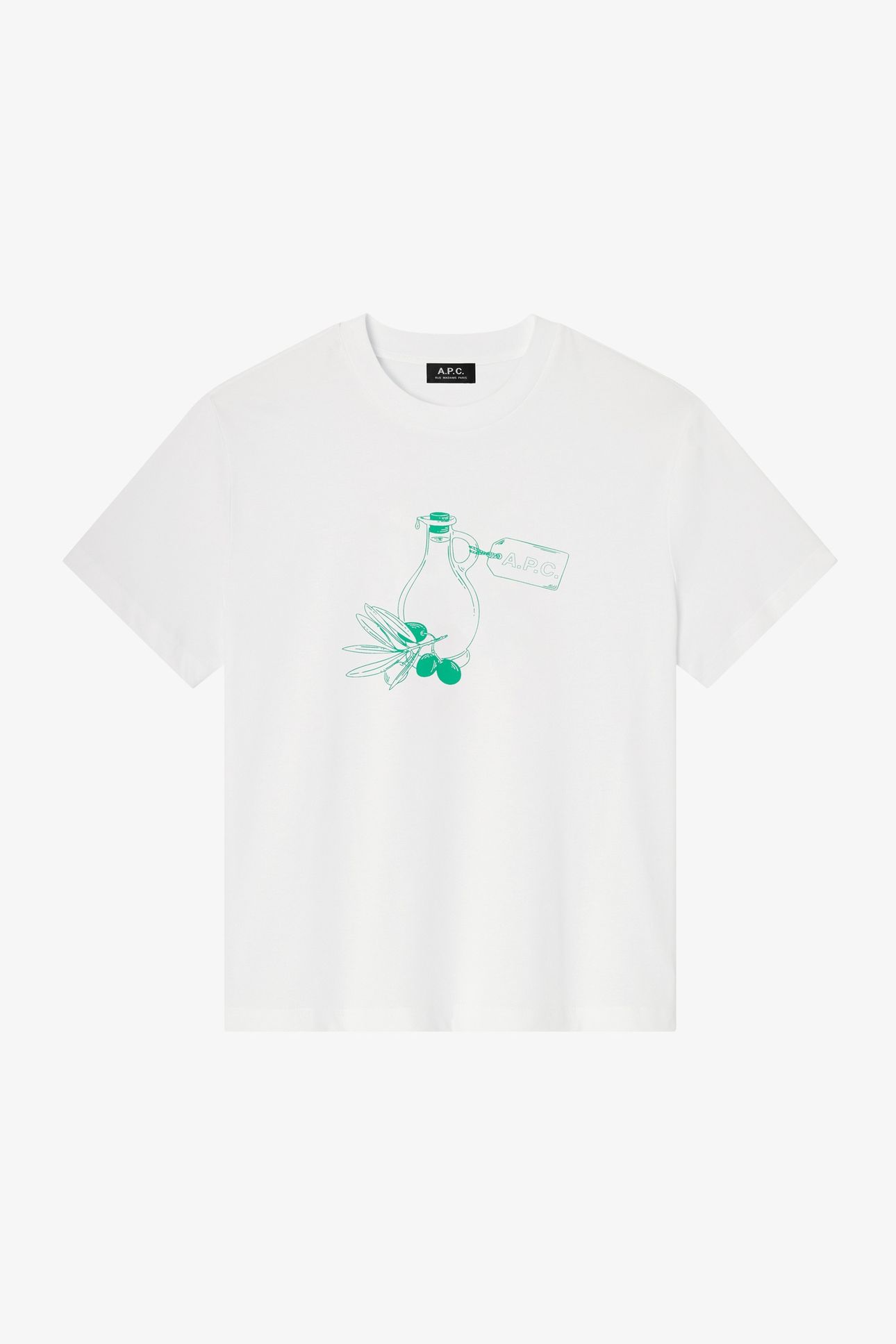 UNISEX T-SHIRT OLIVE OIL WHITE 1