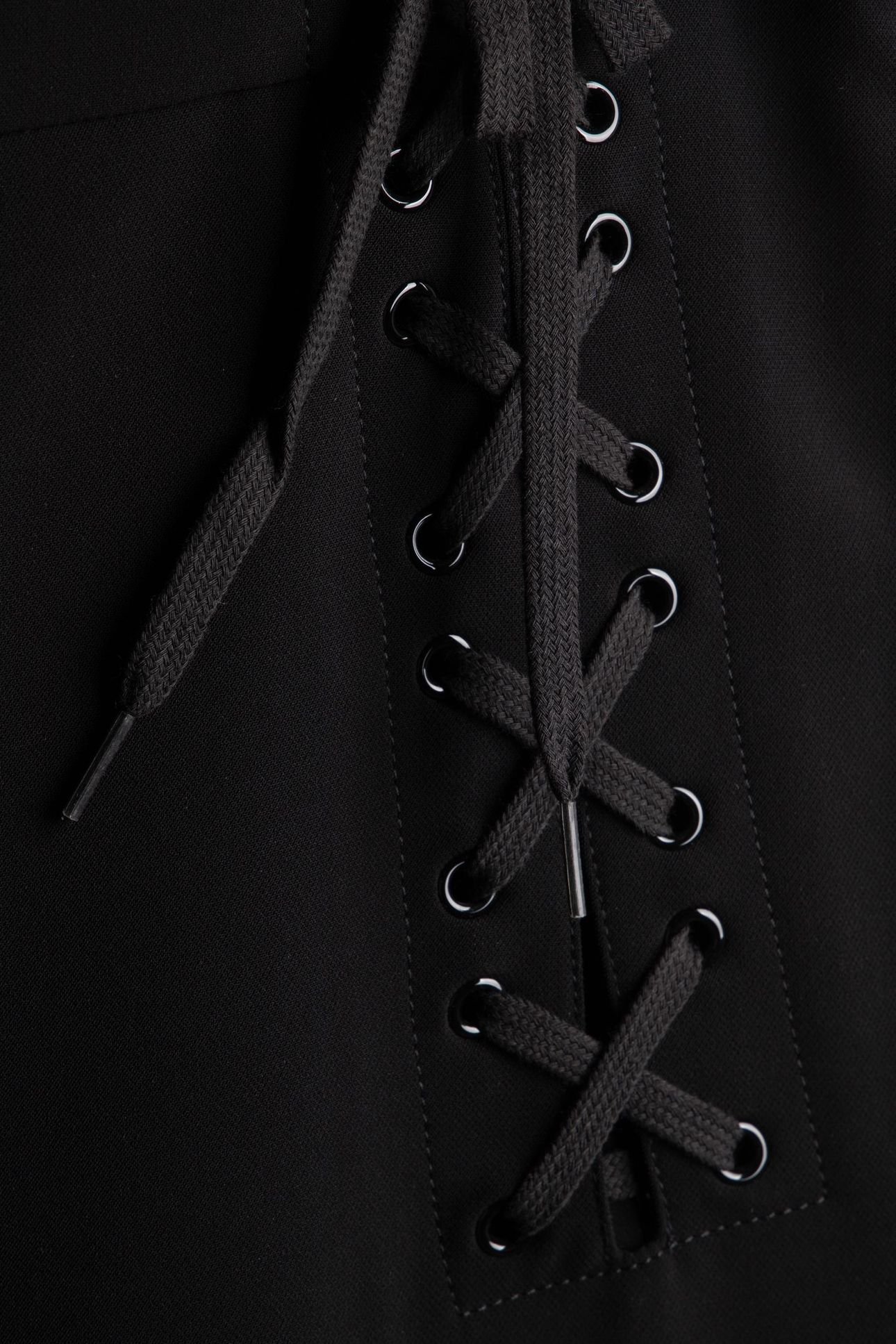 BONDAGE LACING CREPE TROUSERS BLACK 4