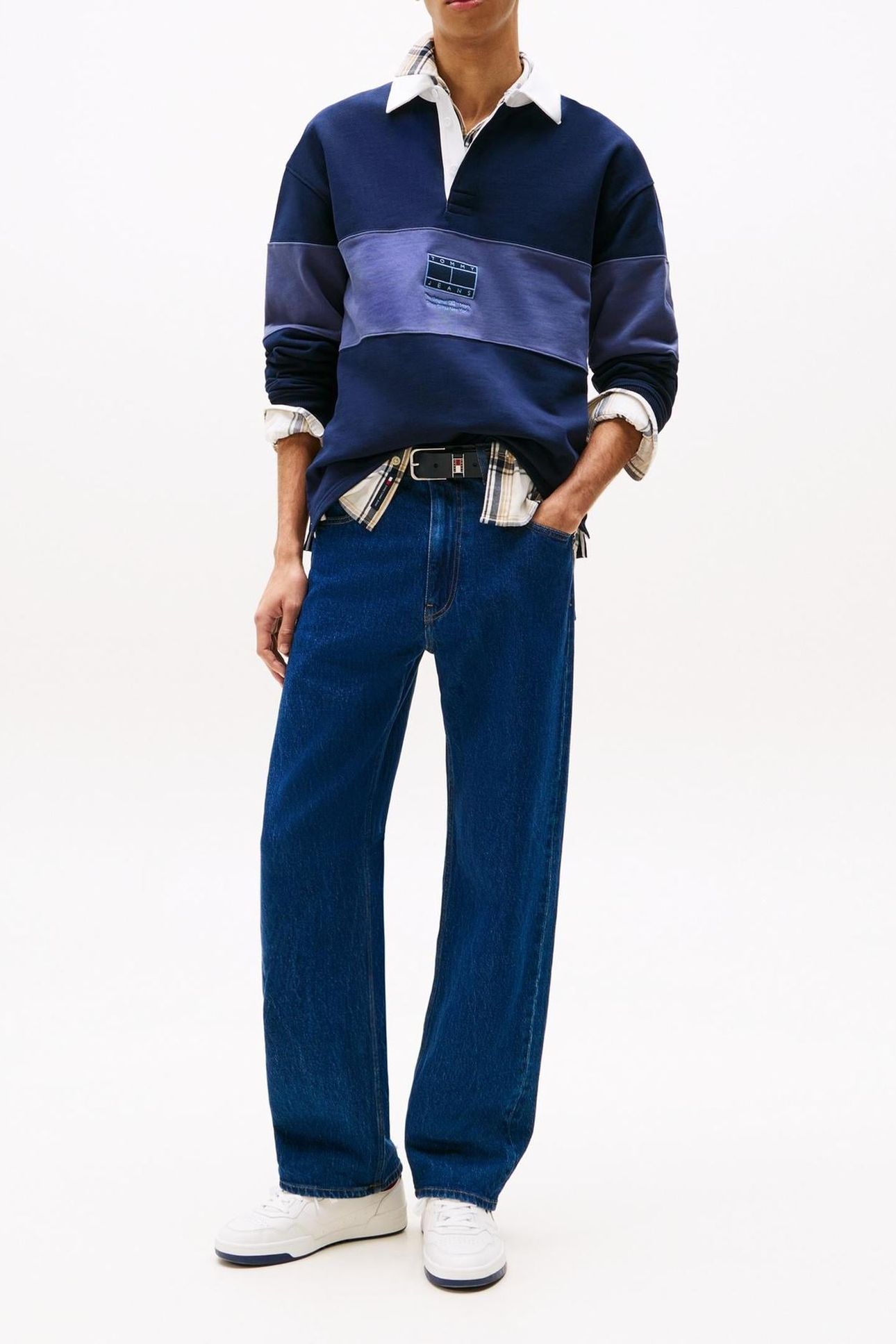 TJM RELAXED TONAL FLAG POLO DARK NIGHT NAVY 1