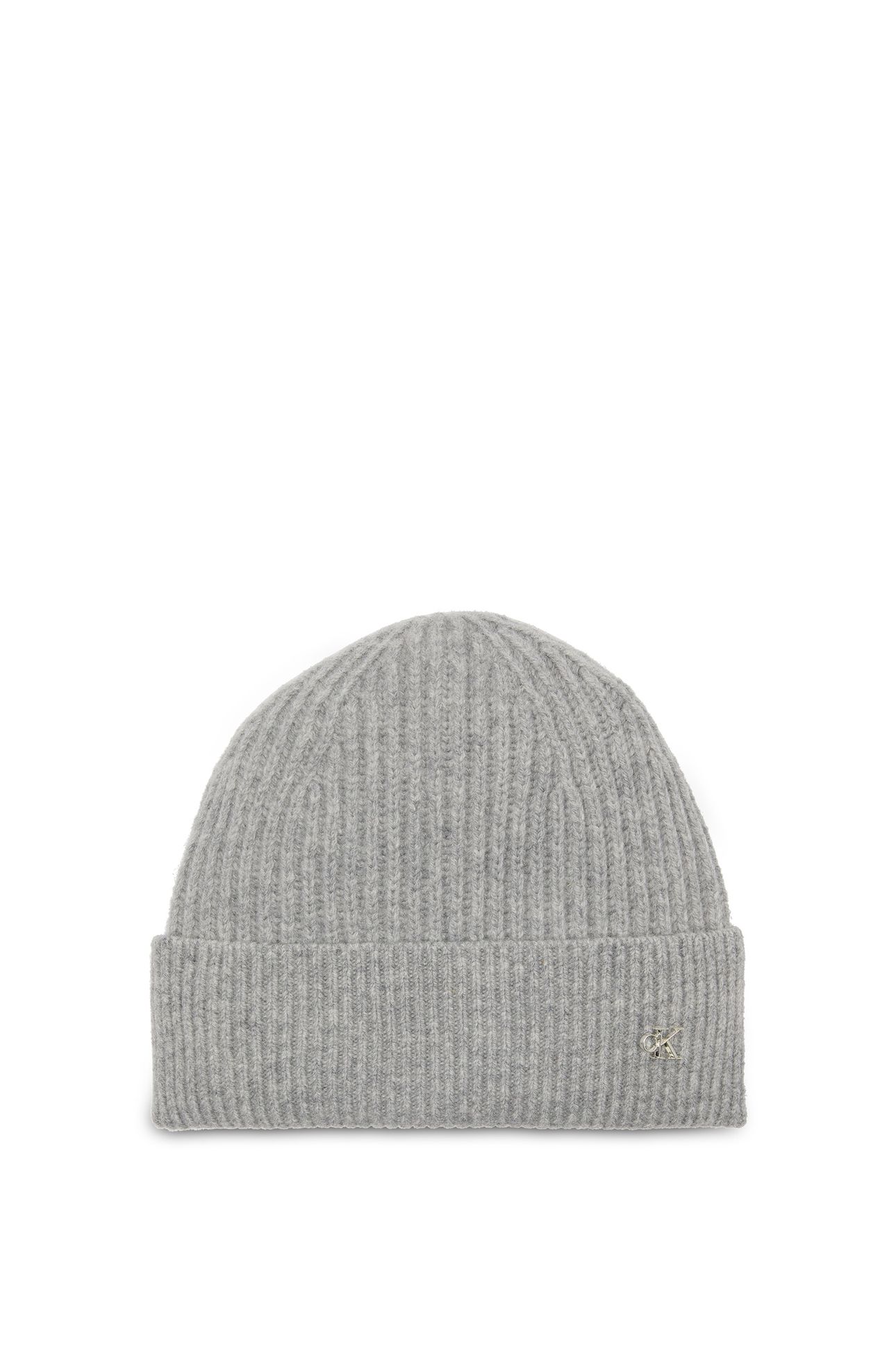 CK METAL WOOL BEANIE LIGHT GREY HEATHER 3