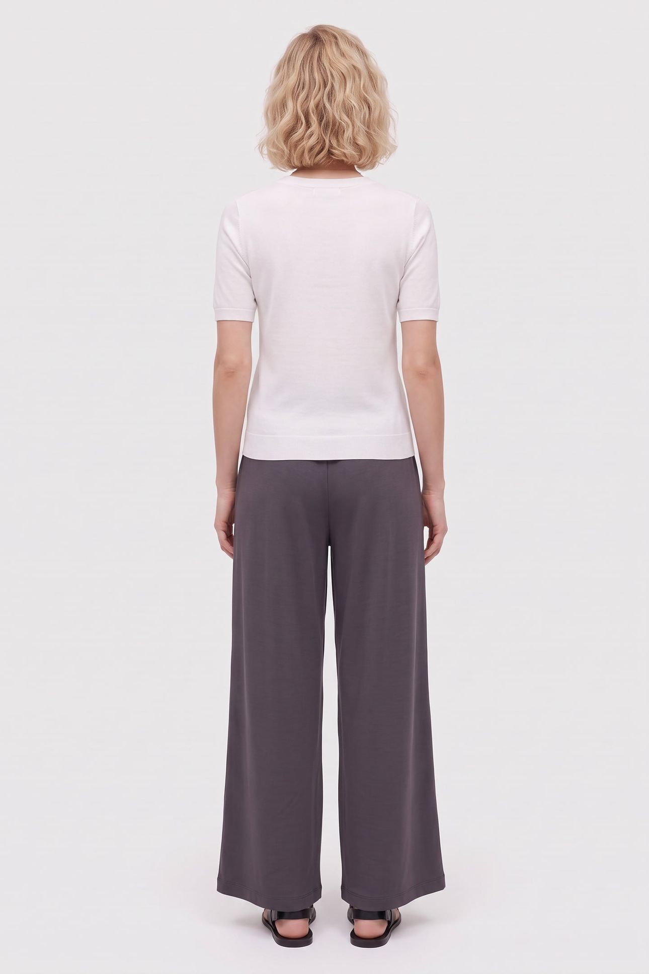 WIDE LEG DRAPE TROUSER CHARCOAL 2