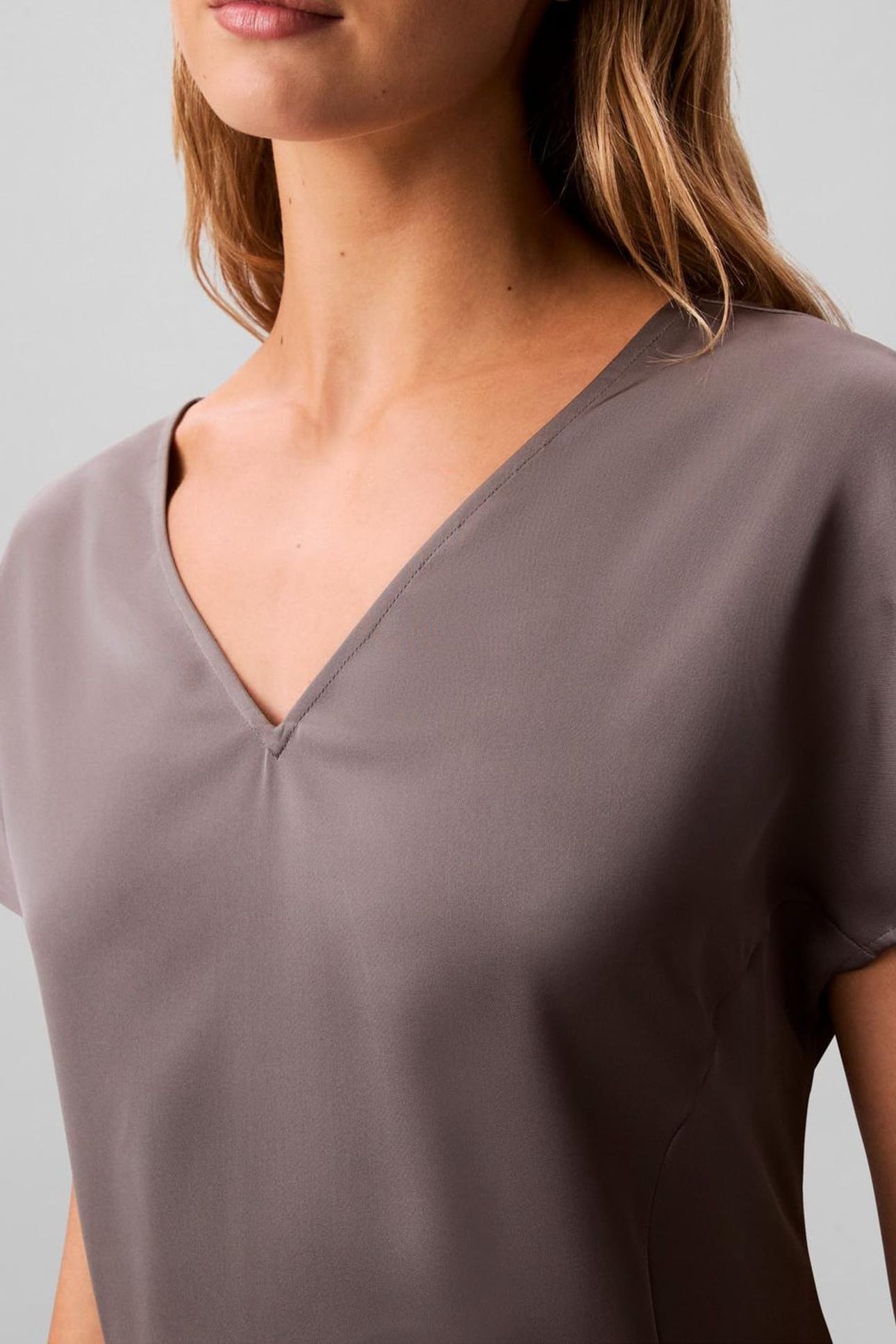 MATTE SHINE SATIN DRESS PEWTER 6