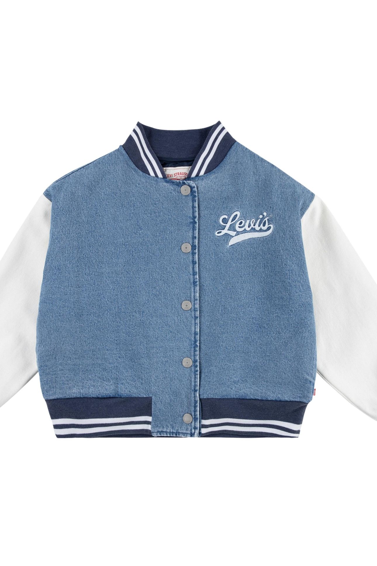 GIRLS DENIM BOMBER JACKET VIBECHECK 1
