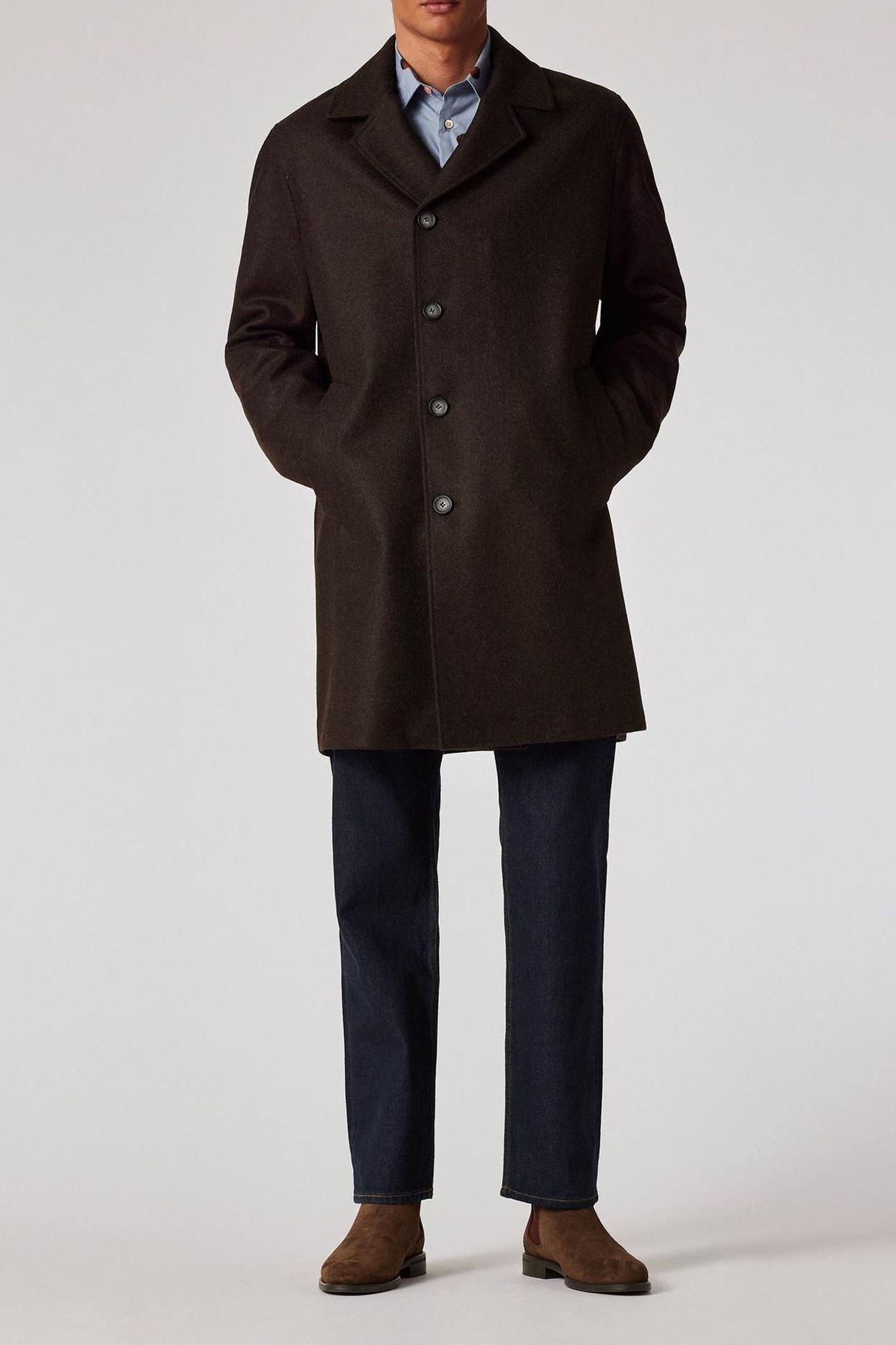 MENS WOOL COAT BROWN 1