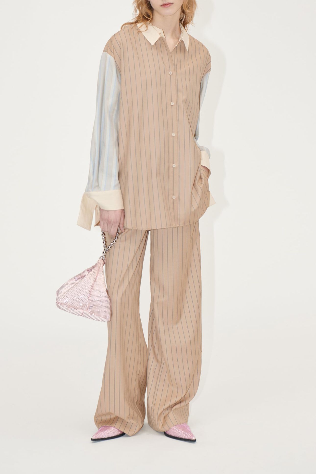 REVERSED WIDE LEG PANTS MULTI STRIPES 2