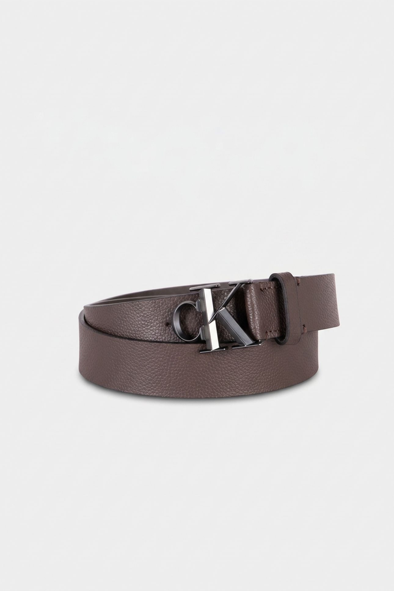 CK BUCKLE 32MM BELT CK DARK BROWN 1